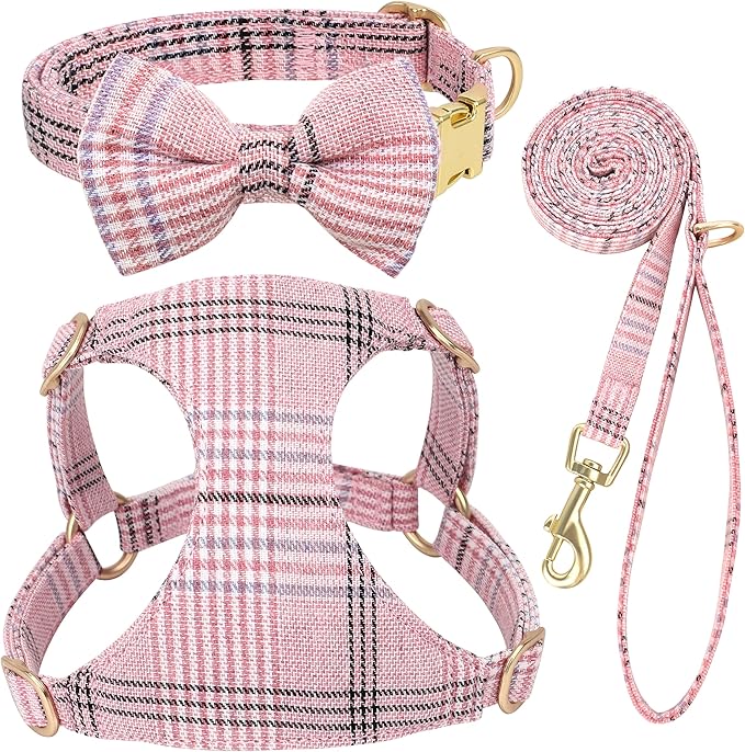 Beirui Cute Extra Small Dog Harness and Leash Set, Gray,XXS,Chest 12-14"