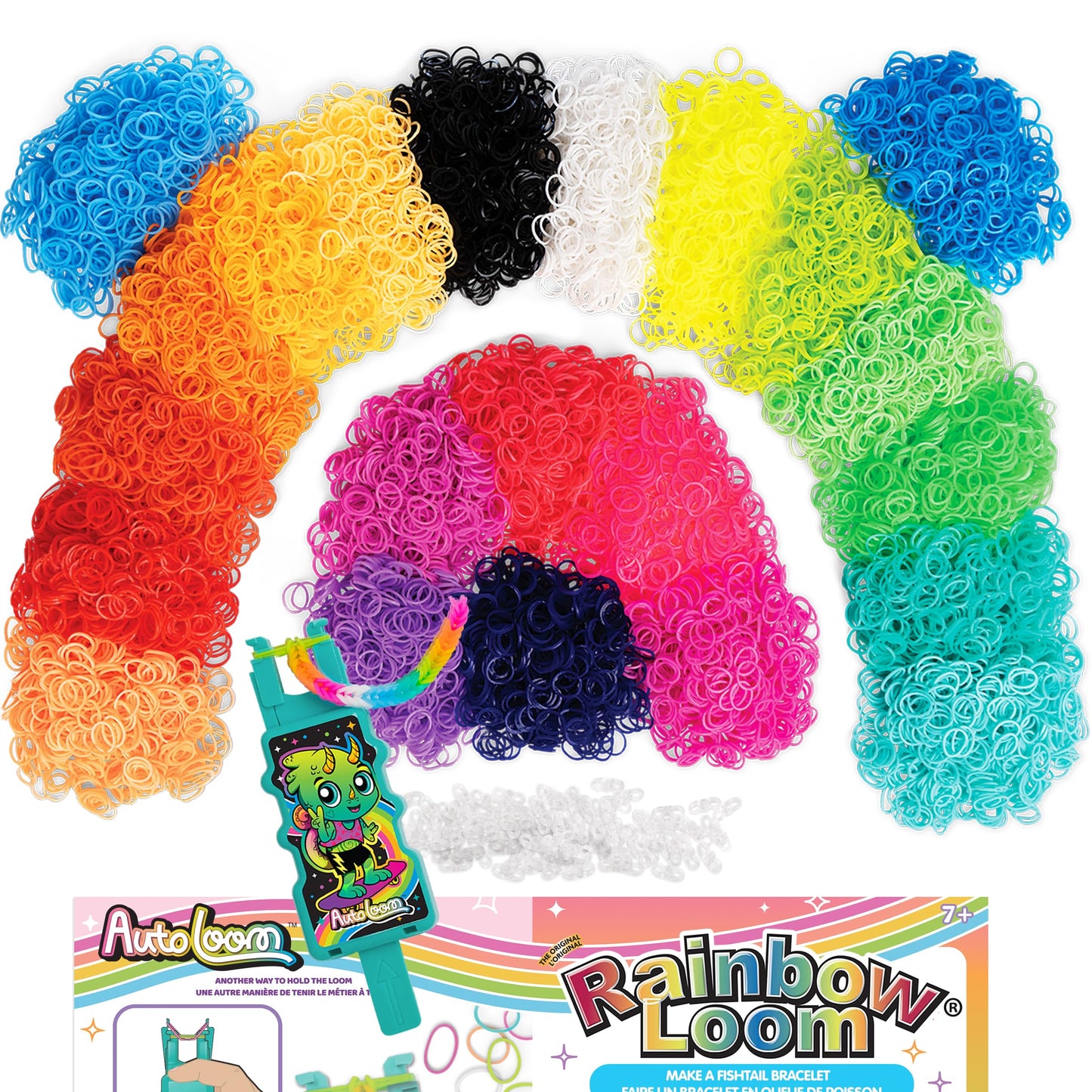 Rainbow Loom: 11,000 Neon Bands AutoLoom Refill Mega Pack + AutoLoom Tool, 22 Bright Colors – Ultimate DIY Bracelet & Jewelry Making Kit for Kids 7+