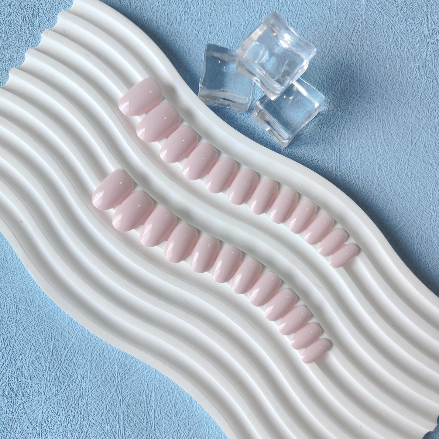 KXAMELIE Pale Pink Press on Nails Short Oval&Pastel Pink Press on Nails Medium Almond For Beach Party Daily Decoration in 72 PCS
