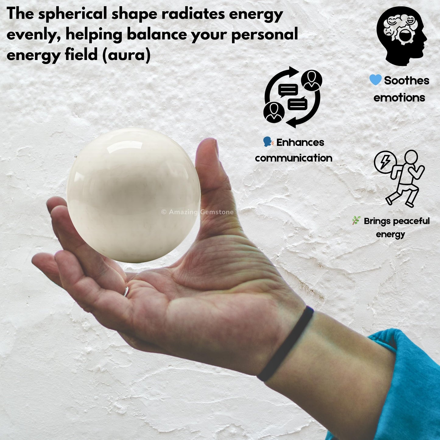 Amazing Gemstone Scolecite Crystal Ball with Stand - 2 Inches Crystal Sphere Meditation Balls for Witchcraft and Decorative Balls