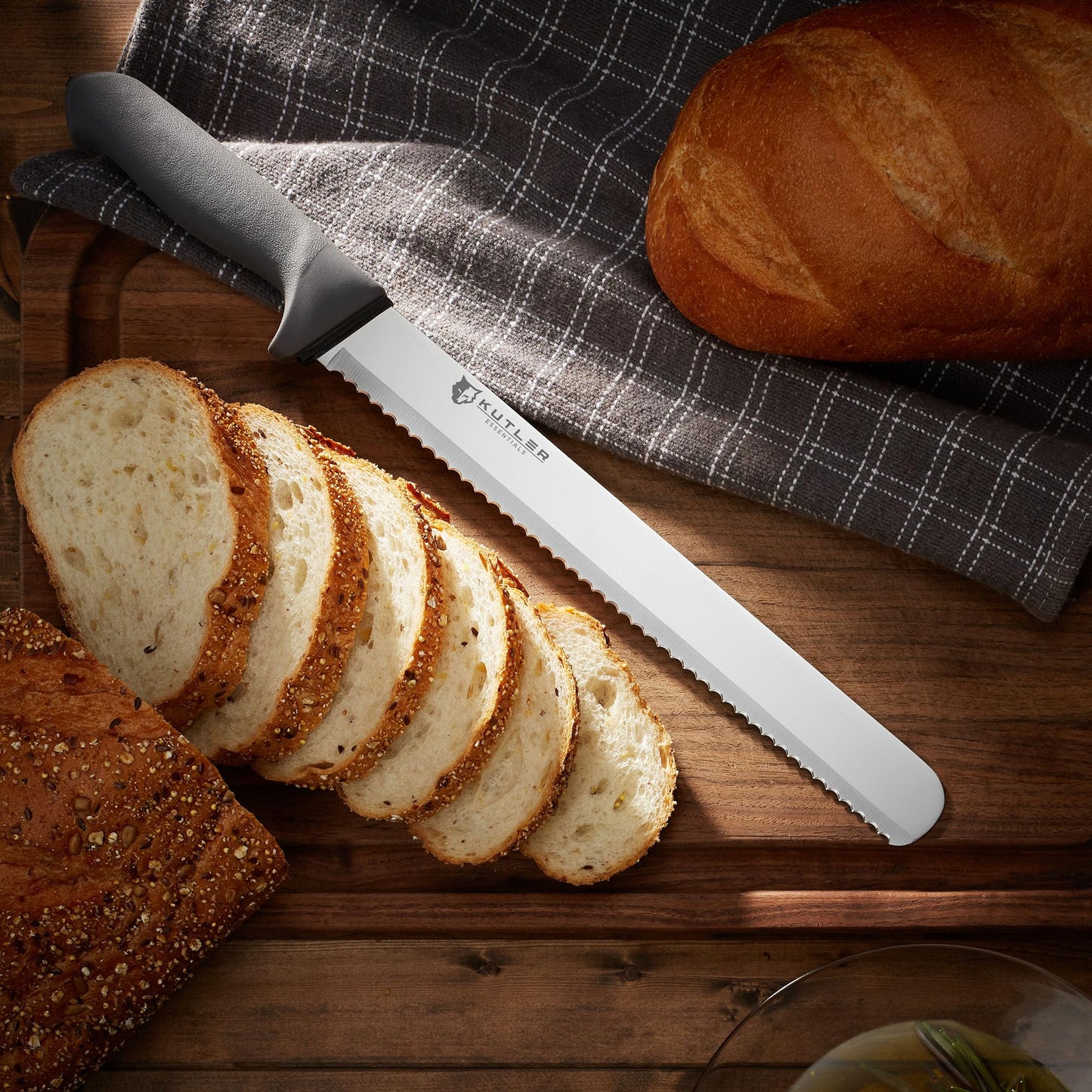 KUTLER Professional 12-Inch Bread Knife and Cake Slicer with Serrated Edge - Ultra-Sharp Stainless Steel Cutlery