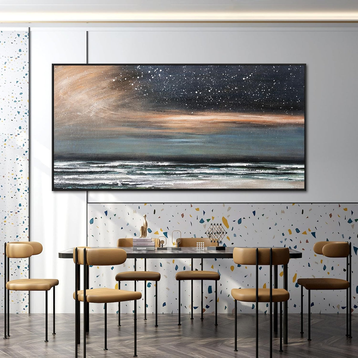 Canvas Wall Art Decor Wall Pictures for Living Room Starry Artwork for Walls Large Framed Wall Art Prints Canvas Art Wall Decor Nature Coastal Wall Art Decorations Bedroom Office Wall Decor 29" X 58"