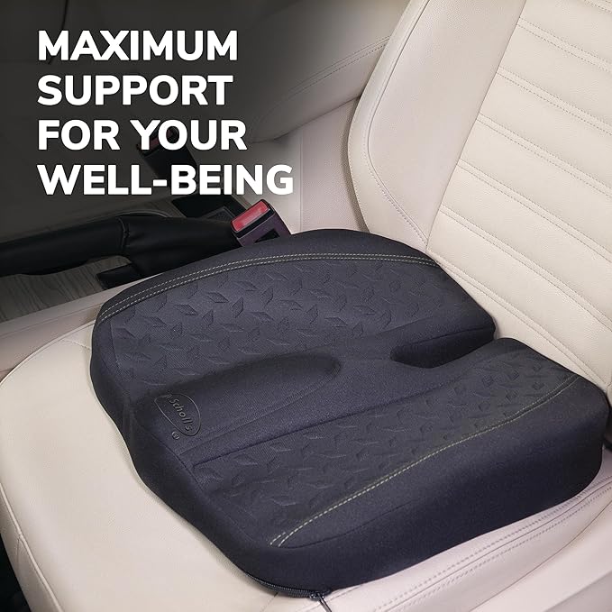 Dr. Scholl's Max Support Charcoal-Infused Posterior Seat Cushion, Memory Foam — Black