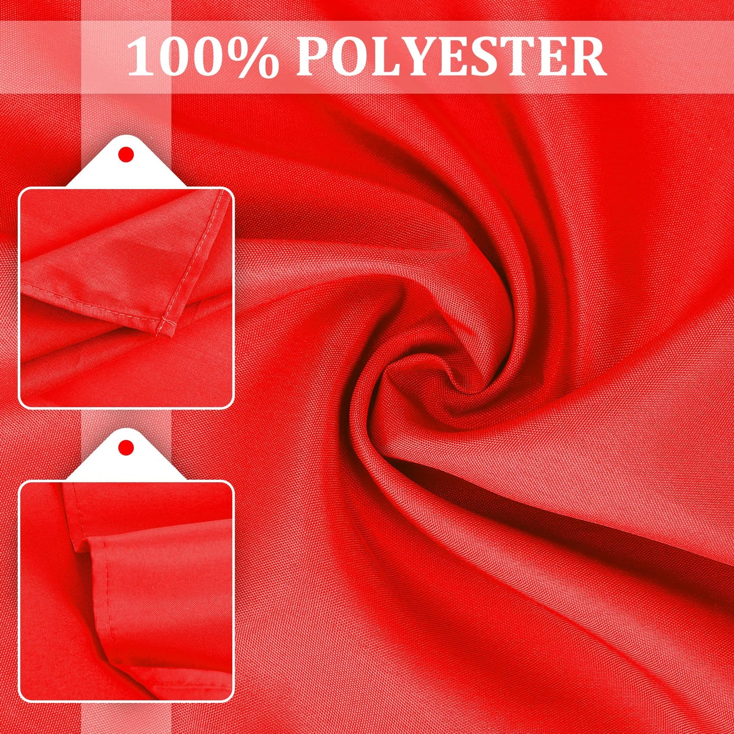 SuperO Set of 80 Cloth Napkins 17 x 17 Inch, Polyester Solid Washable Dinner Napkins with Hemmed Edges,Great for Restaurant, Wedding and Party(Red)