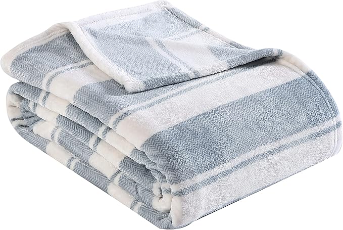 Eddie Bauer - Queen Blanket, Ultra Plush Bedding, Lightweight Home Decor for All Seasons (Stones Throw Stripe, Queen)