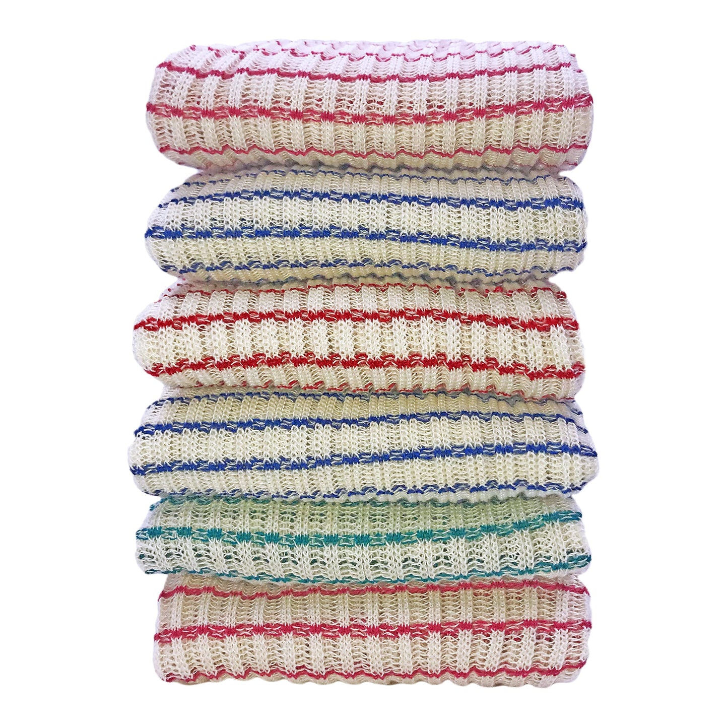 B53 6-Pack Textured Multicolored Dish Cloths Kitchen Towels for Washing, Dusting, and Household Cleaning