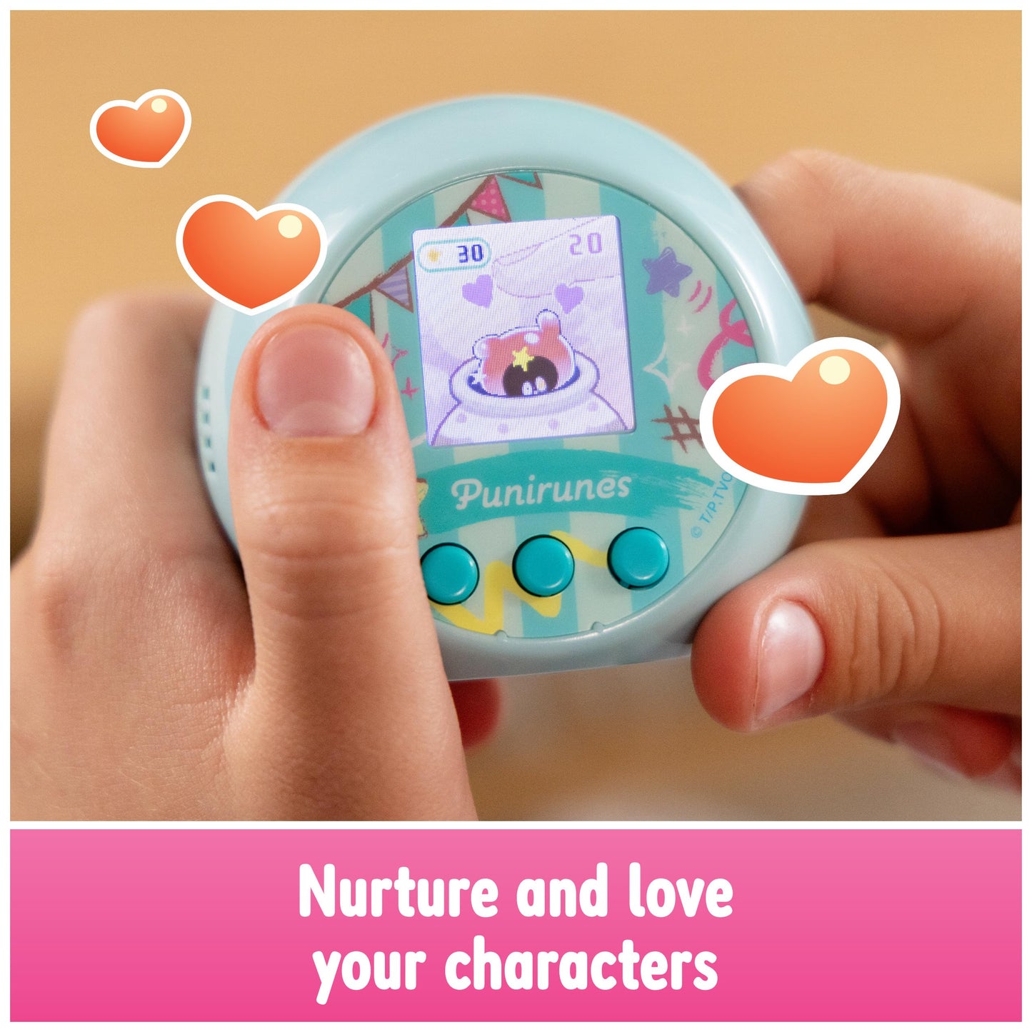 Punirunes, Interactive Digital Toy with 55 Squishy Characters Inside, Reacts to Touch, Color Display, Kids Toys for Ages 5 and up