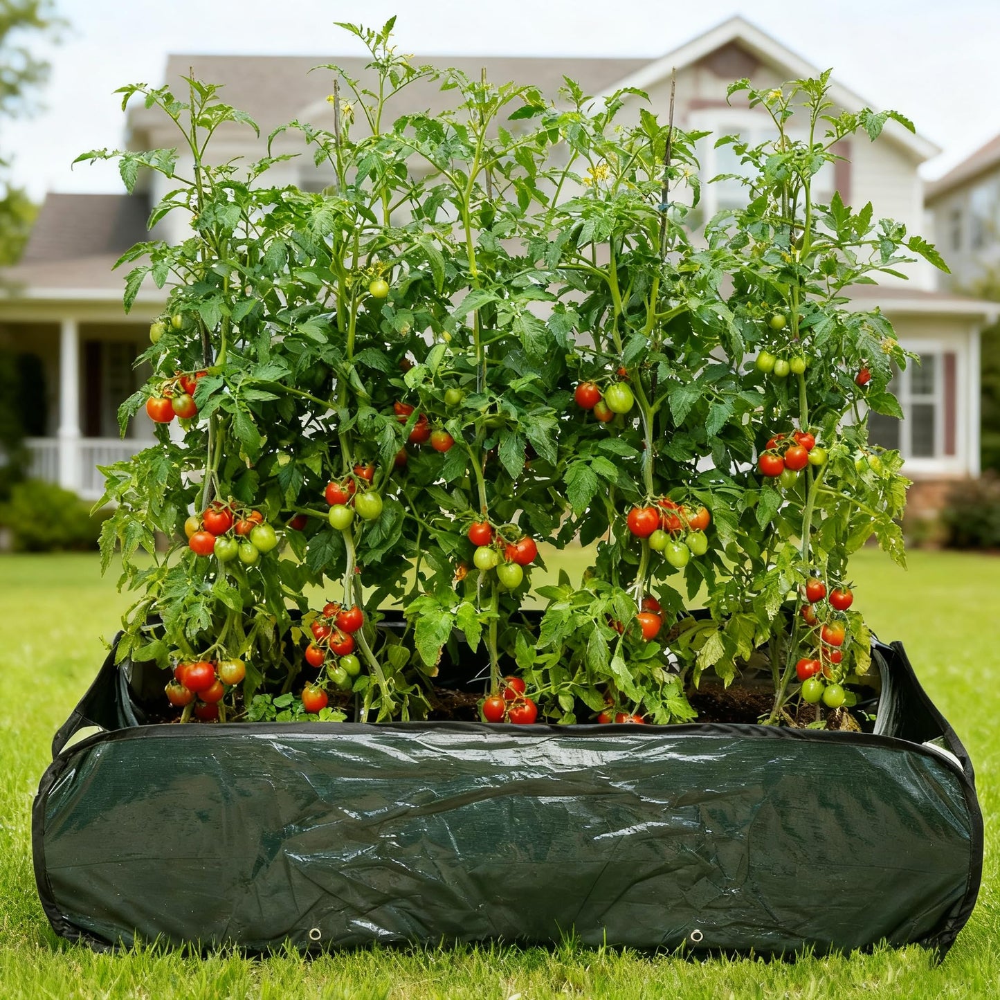 EBaokuup 47 x 24 x 12 Inch PE Pop-up Rectangular Planting Bag, Wire Support Rectangle Plant Growing Bag, UV Protected Rectangular Planter Bed for Garden Vegetable Flowers Fruit