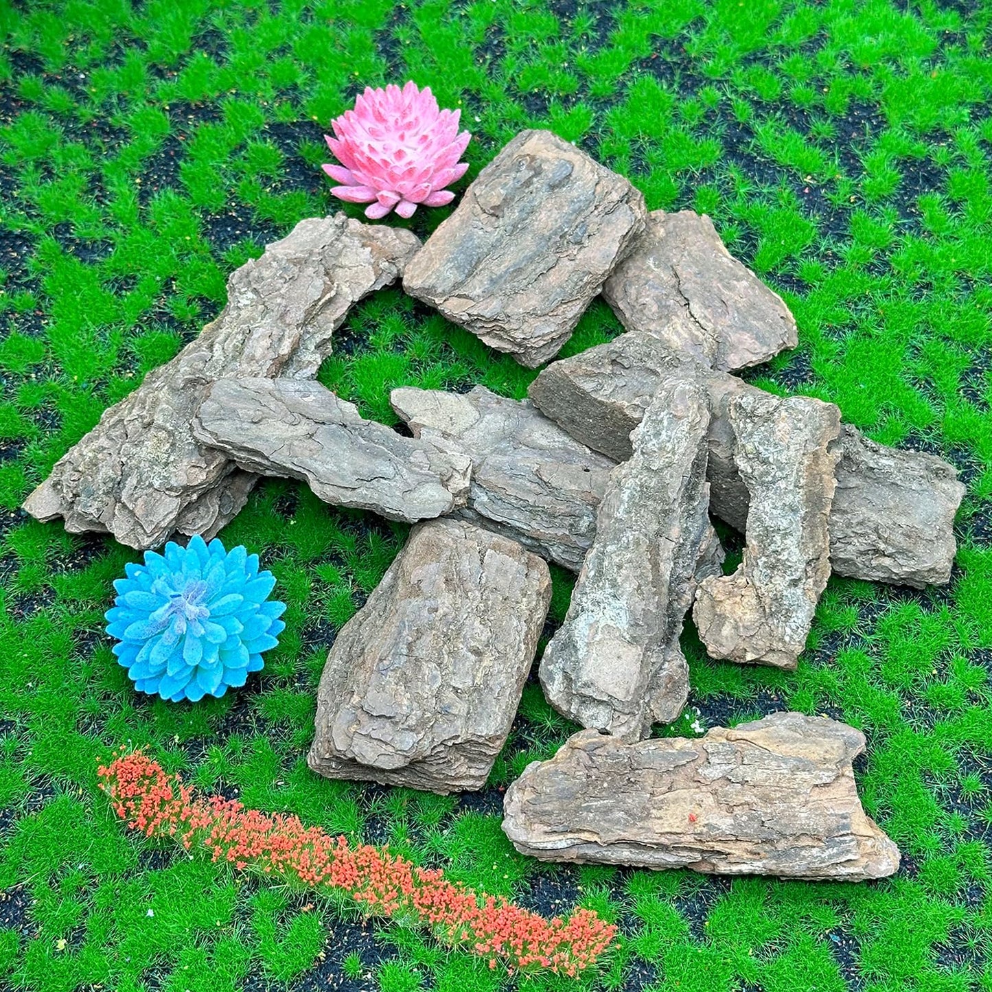 Cayway Diorama Supplies Kit, Model Scenery Tree Bark Miniature Bark Diorama Materials Miniature Terrain, Mountain Rock Material Model for Train Landscape Railway