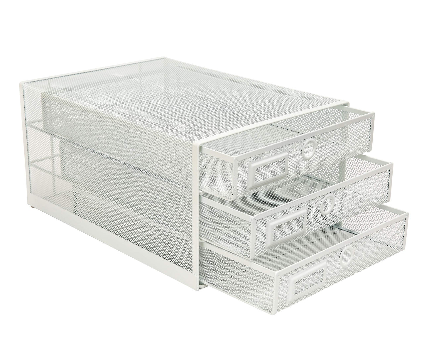Exerz Paper Sorter 3 Drawer Wire Mesh A4 / Desk Multifunctional Desk Organiser/Multi-Layer Letter Tray - for Documents, Magazines, Notebooks and Letter (White)