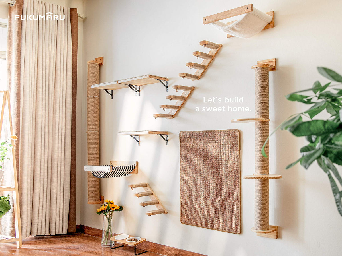 FUKUMARU Cat Climbing Shelf Wall Mounted, Small
