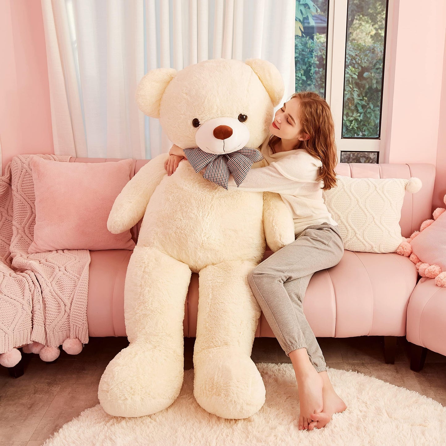 IKASA Giant Teddy Bear Plush Toy Stuffed Animals (White, 59 inches)