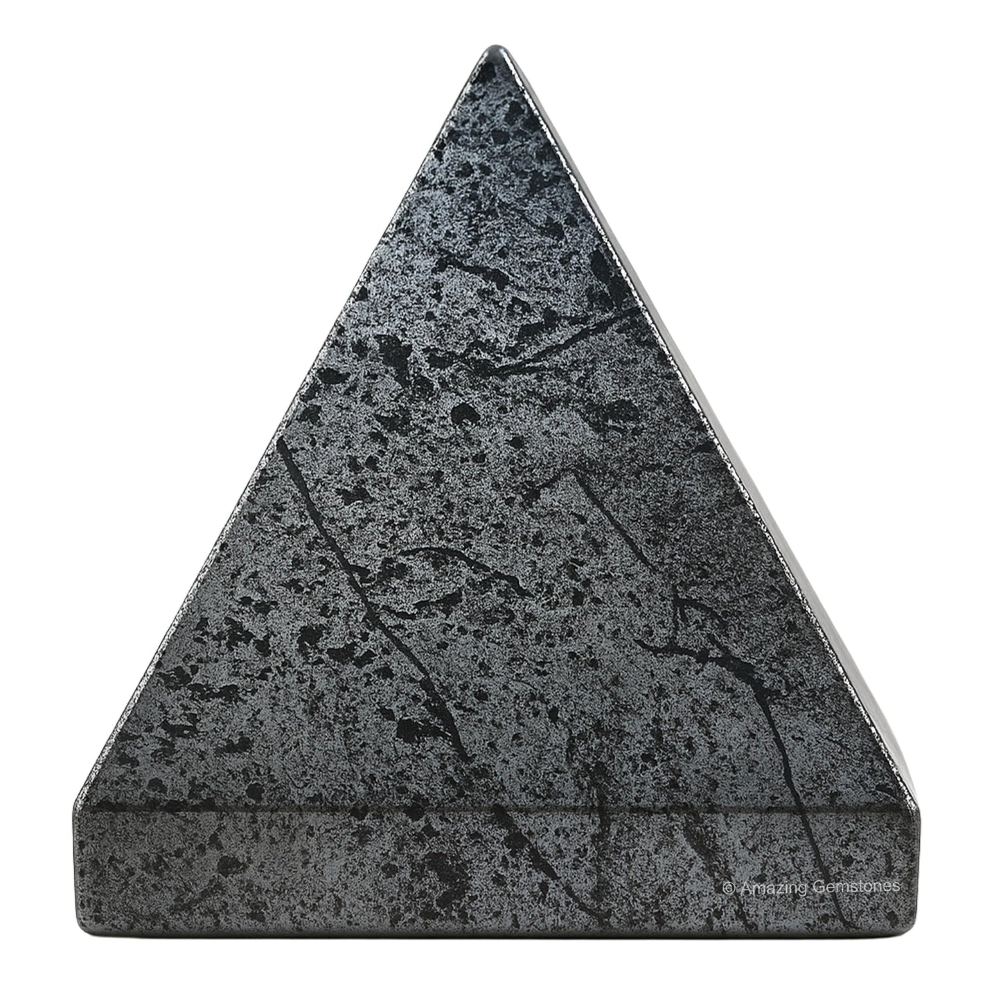 Amazing Gemstone Hematite Pyramid Crystal Healing Stones - 2" Great Pyramid Figurine of Natural Stone Pyramid for Meditation, Reiki, Chakra Balancing and Crystal Pyramids Grid