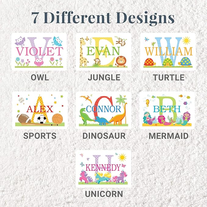 Let’s Make Memories Personalized My Own Name Step Stool - Children’s Step Stool - Sturdy Wood – Non-Toxic Paint, Sealer - Dinosaur Design - White - 14’Wx9.25”Lx8.75”H - Ages 3+