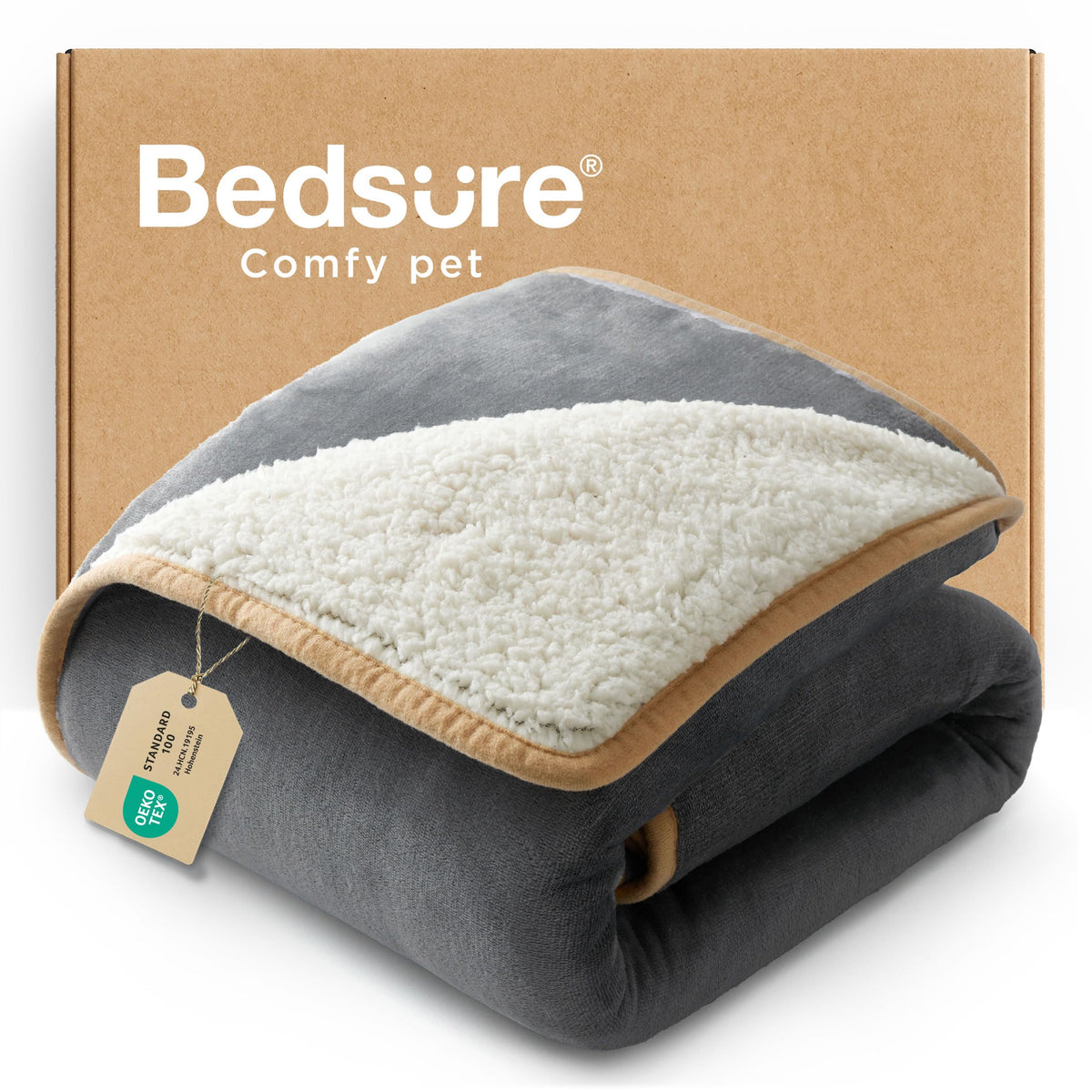 Bedsure Waterproof Blanket for Bed Soft Sherpa Fleece Throw,King 108"x86"