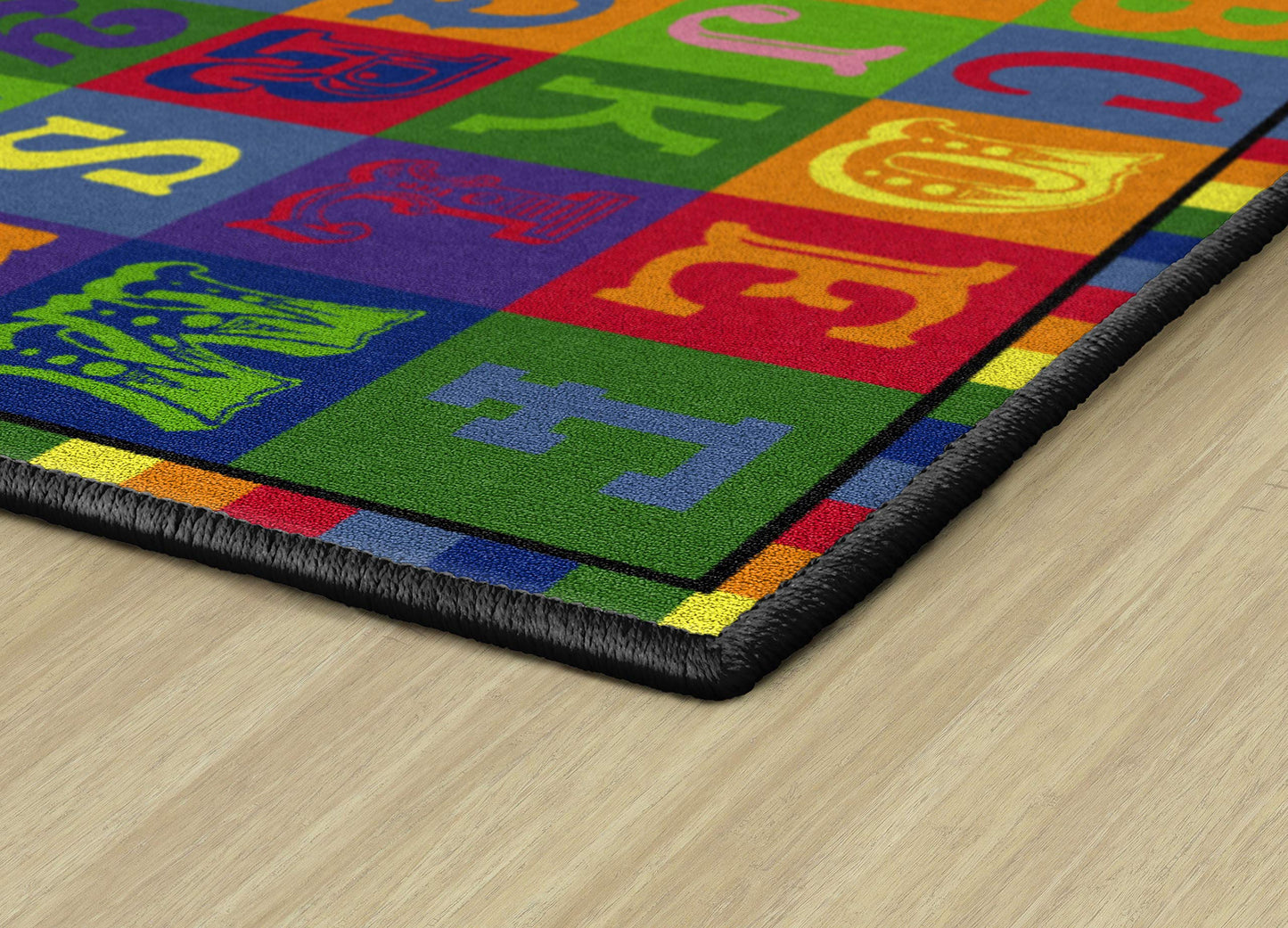 Flagship Carpets Early Blocks Colorful ABC Alphabet Children's Rug for Classroom or at Home Educational Learning Area, Playroom, Kid's Bedroom Mat, 3' x 5', Multi-Color