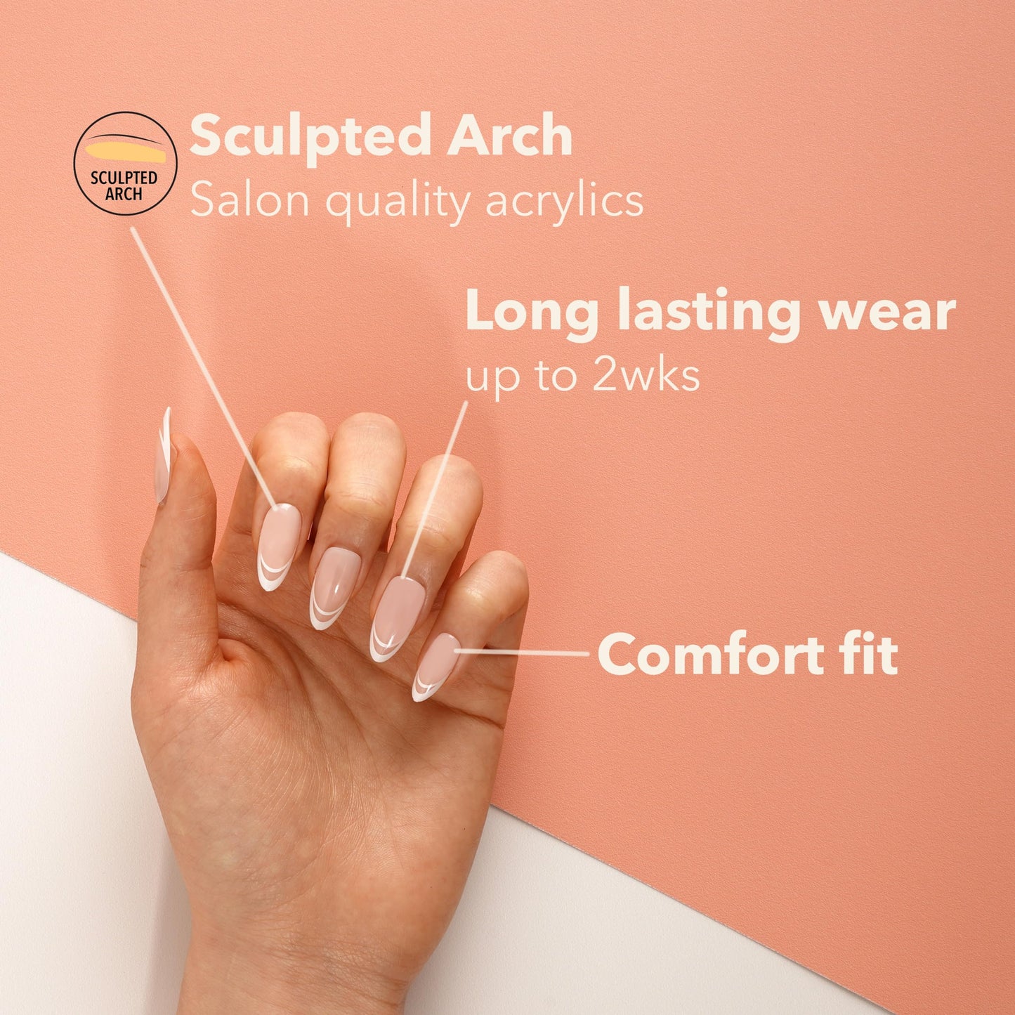 MOOD: TOO CLASSY Press On Nails - Bare with Me | Trendy Long Coffin Shape | Salon Acrylic Finish, Kit Includes 30 Nail Tips, Mini Glue, Adhesive Tabs, Nail File, Cuticle Stick, Prep Pad
