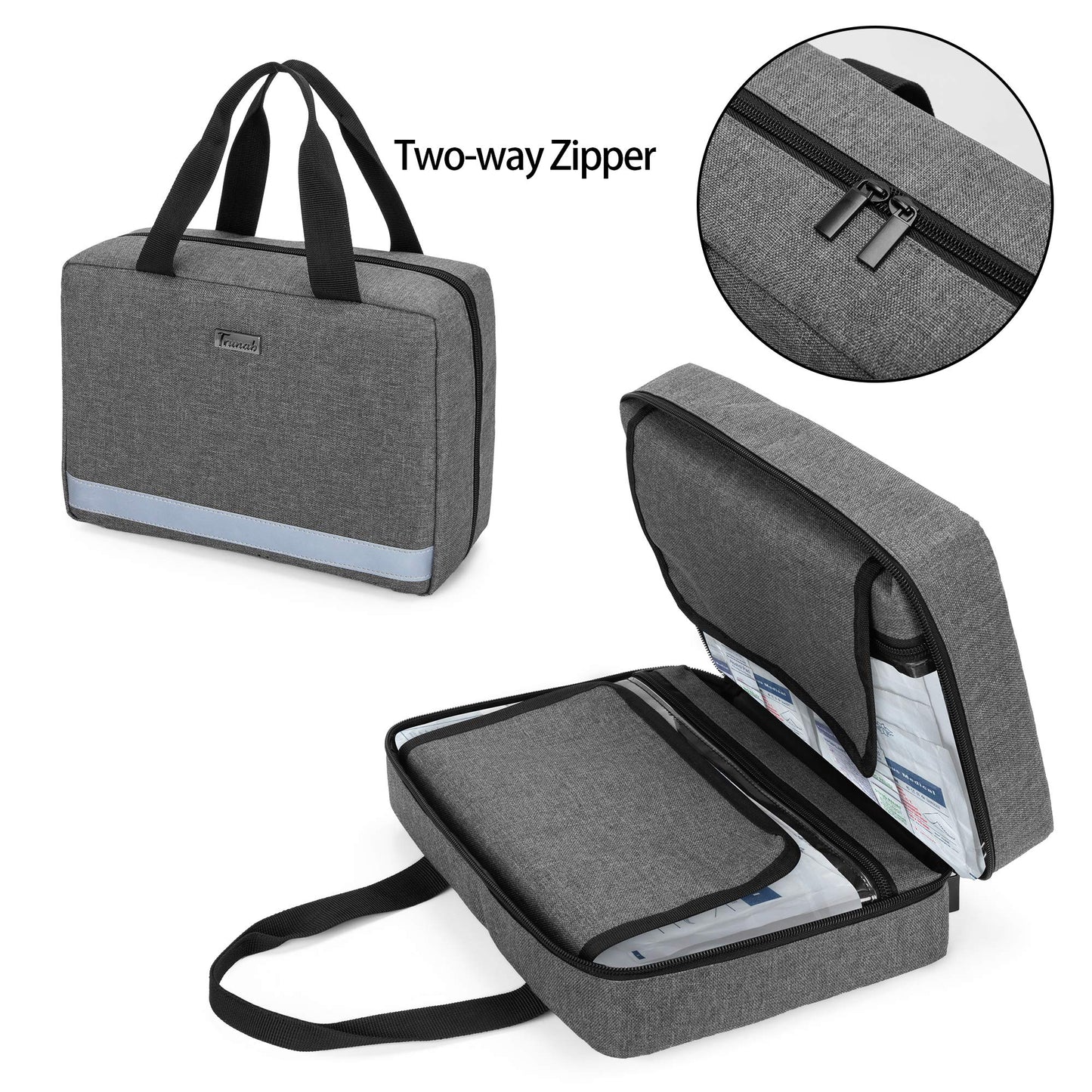 Trunab Small First Aid Kit Bag Empty Portable Emergency Kits Trauma Bag, Ideal for Car, Home, Camping and Hiking, Grey Bag Only