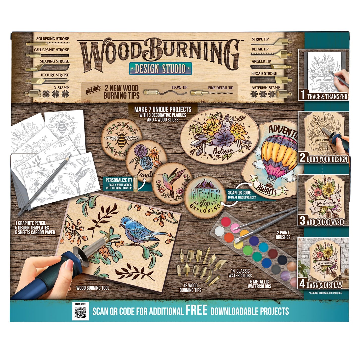 ArtSkills Wood Burning Tool Kit – 55 Piece Complete Woodburning Arts and Crafts Kit Cool Gifts for Teens and Adults Fun Crafts DIY Projects