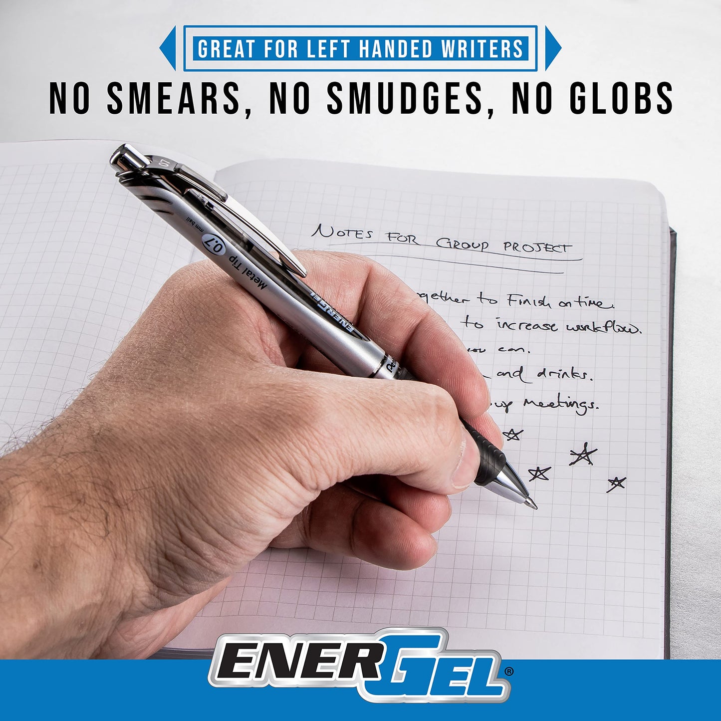 PENBLN75C - Pentel EnerGel Needle Tip Liquid Gel Ink Pens