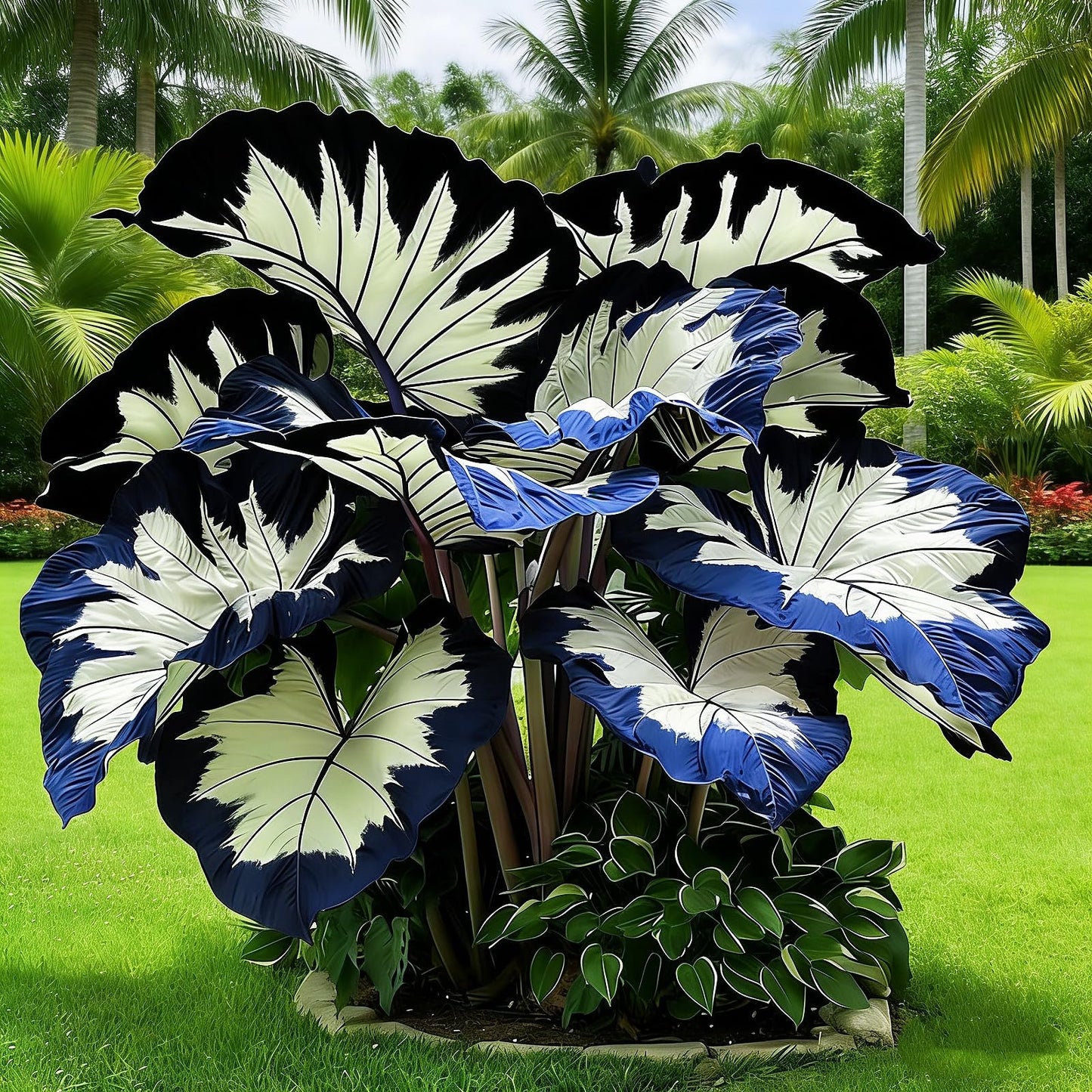 BGNIORT Giant Foliage Elephant Ear - Excellent Display/Mixed Color/Easy Grow/Suitable for Outdoor Gardens (10)