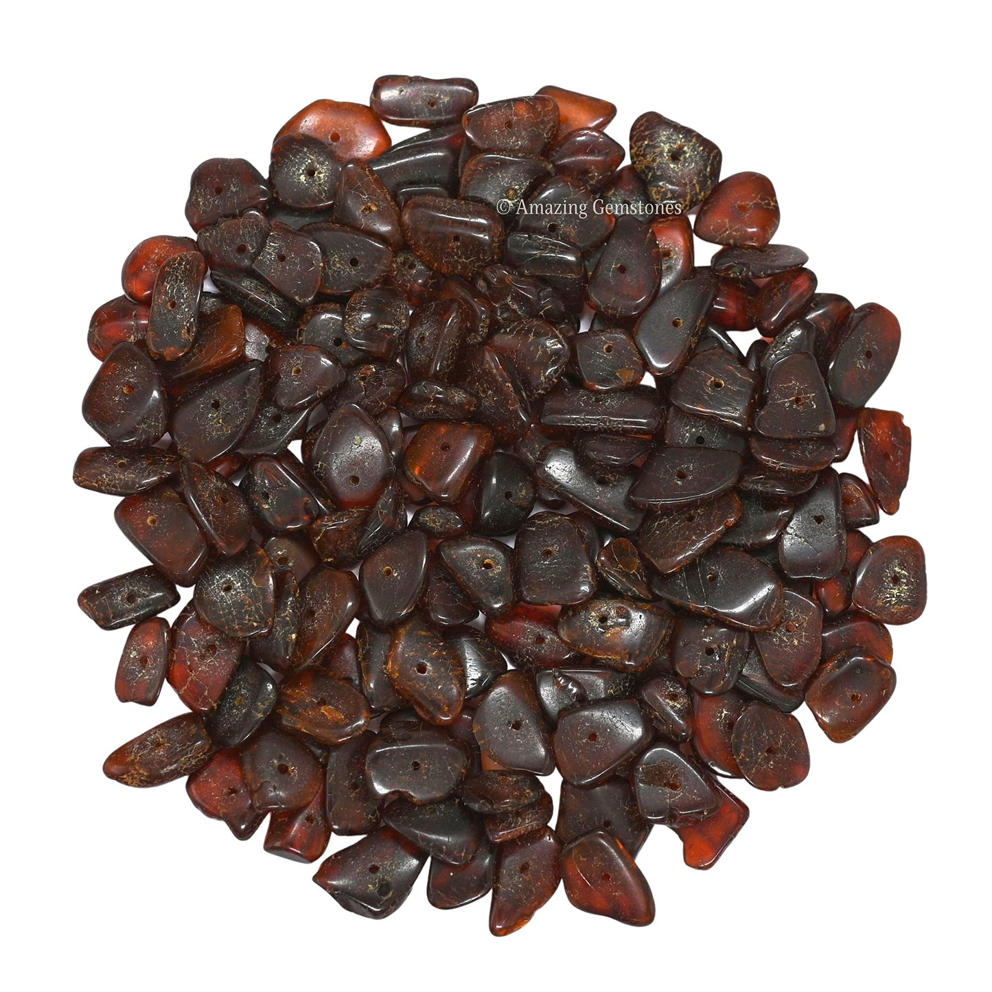 Garnet Pre Drilled Crystal Crushed Chips Beads for Bracelets Making, DIY Handmade Natural Healing Crystals (25 Inch Strand)