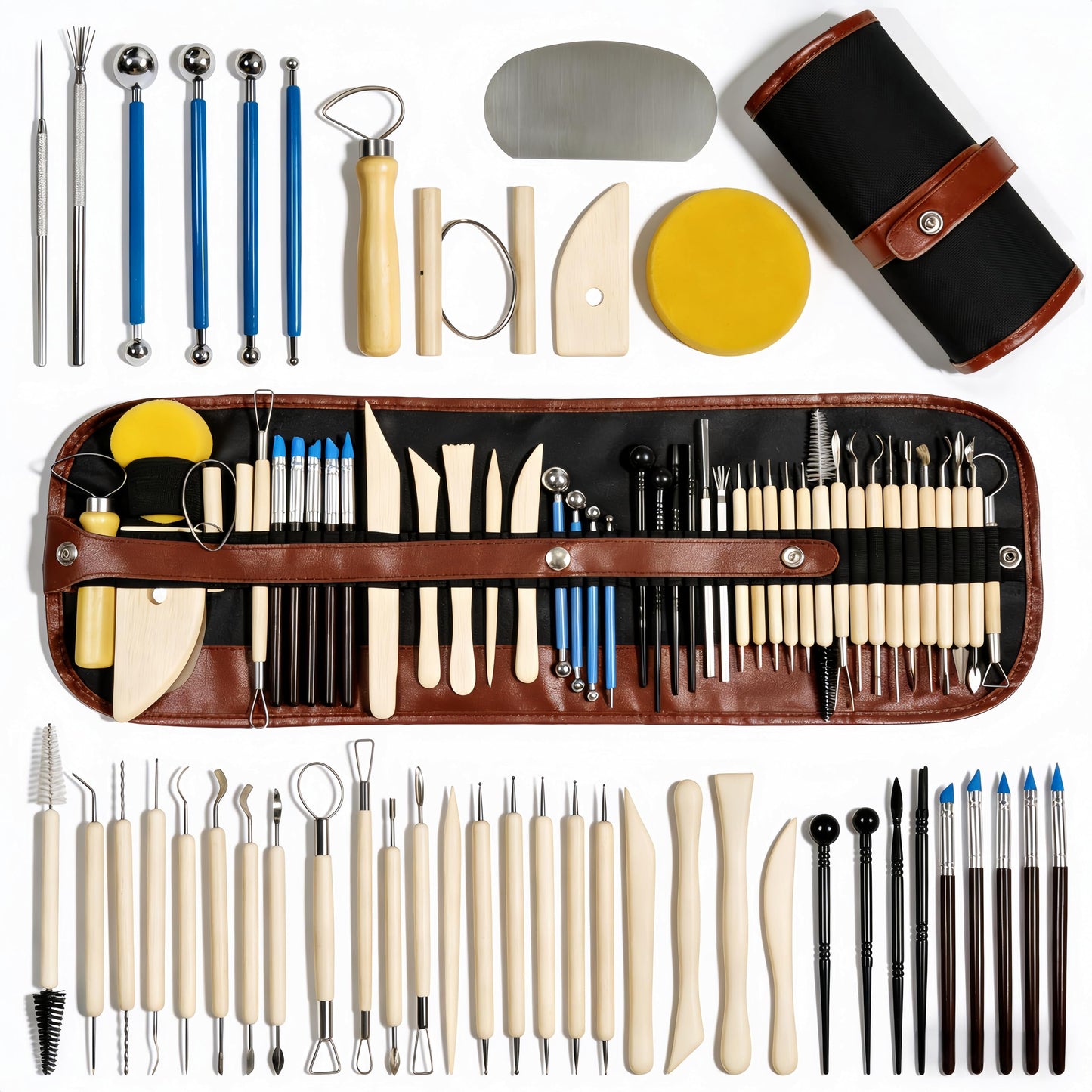 DaChihSheng 43 Pcs Clay Tools Kit Pottery Tools Polymer Clay Sculpting Tools Kit for Carving Air Dry Clay Tools Set for Adults Clay Sculpting Tools Ceramic Tools Graving Tools use for DIY Handicraft