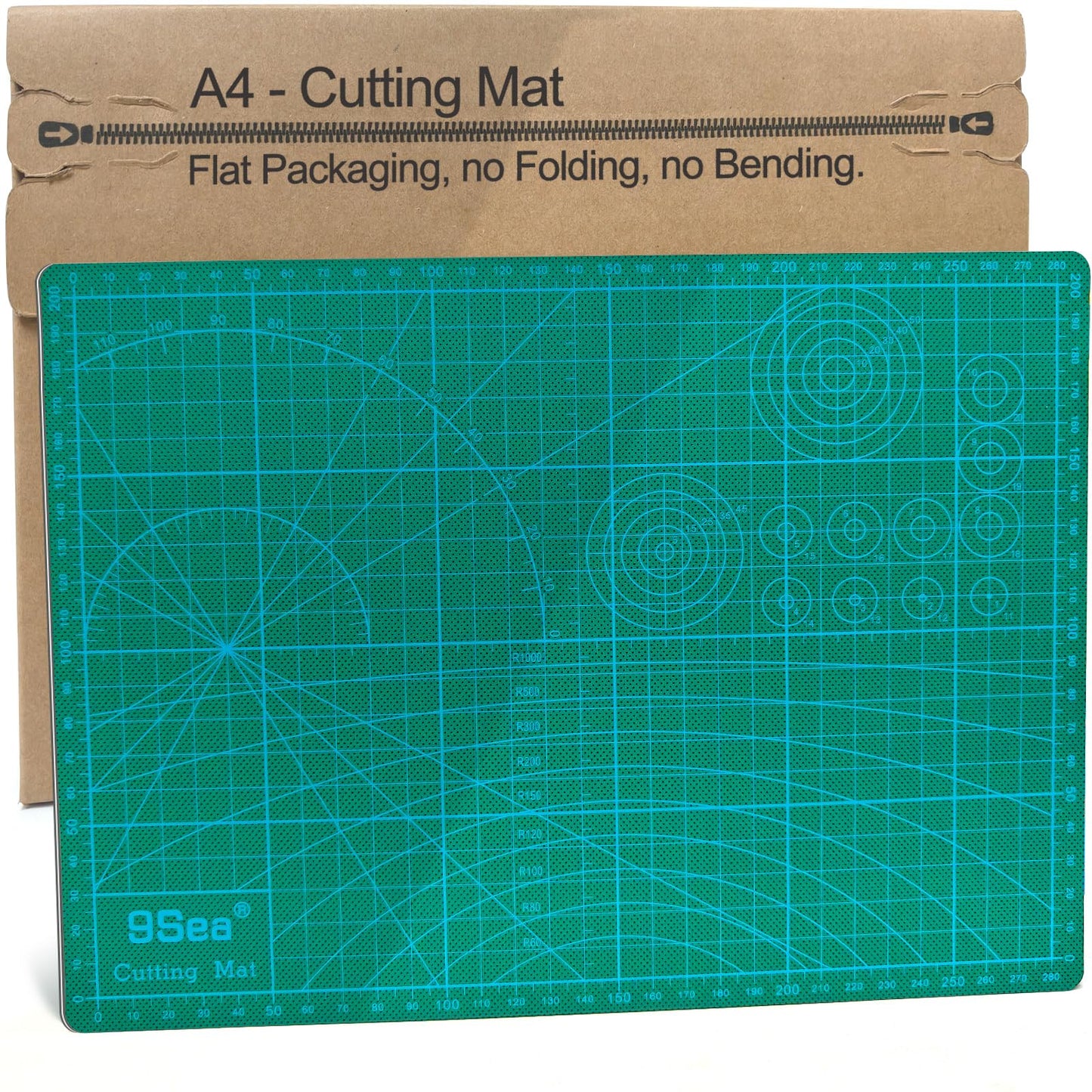 Self Healing Cutting Mat with Grid for Handmade Paper Cutting, Leather Crafts, Carving, Desktop Protectors 5-Ply Quilting Board A4-30x22x0.3cm(11.81x8.66x0.118in Green)