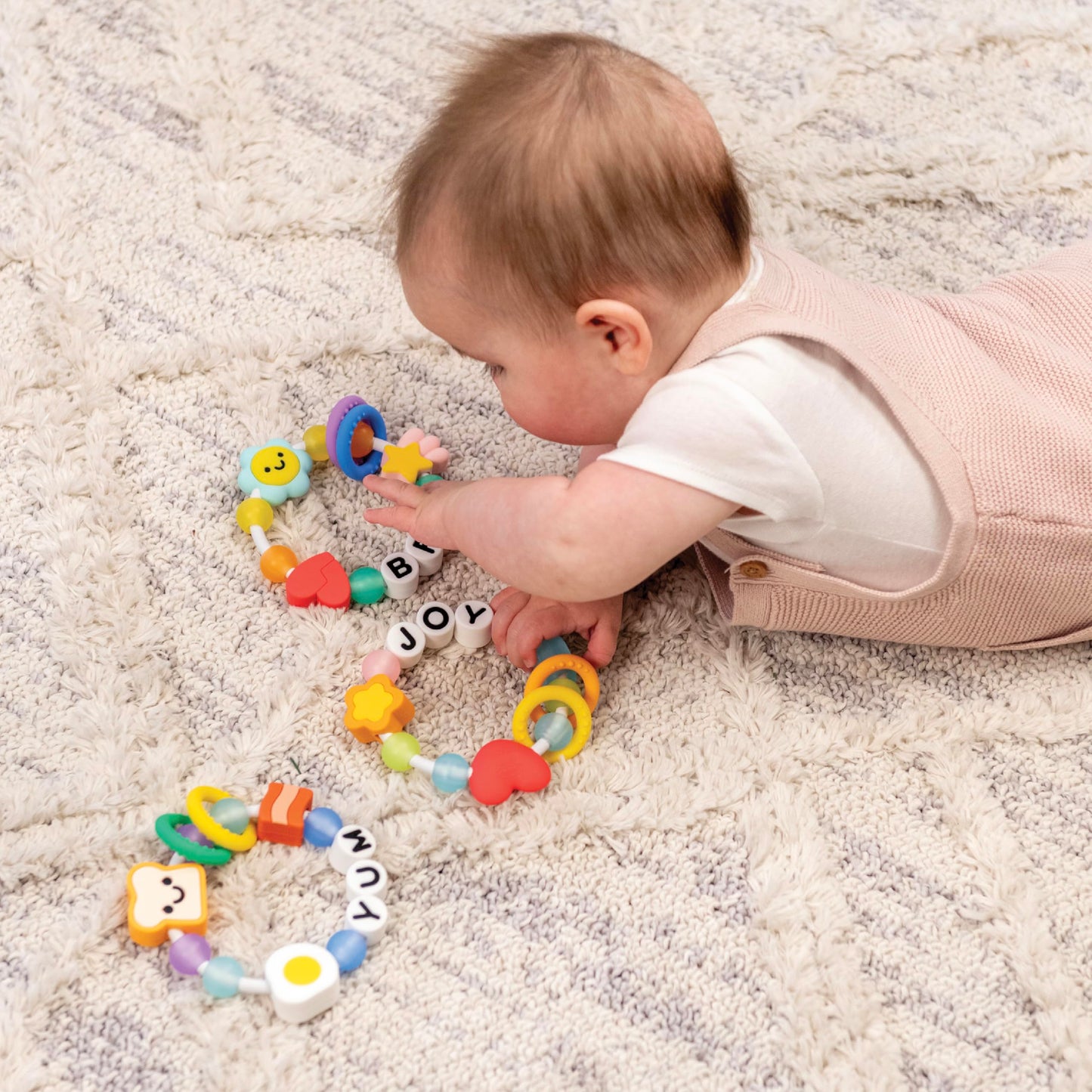 Infantino Friendship Baby Teethers, Soft Silicone Teething Toys, Sensory Textures, Easy to Grip, BPA-Free, Soothes Sore Gums, On-The-Go Travel Teethers, 3-Pack