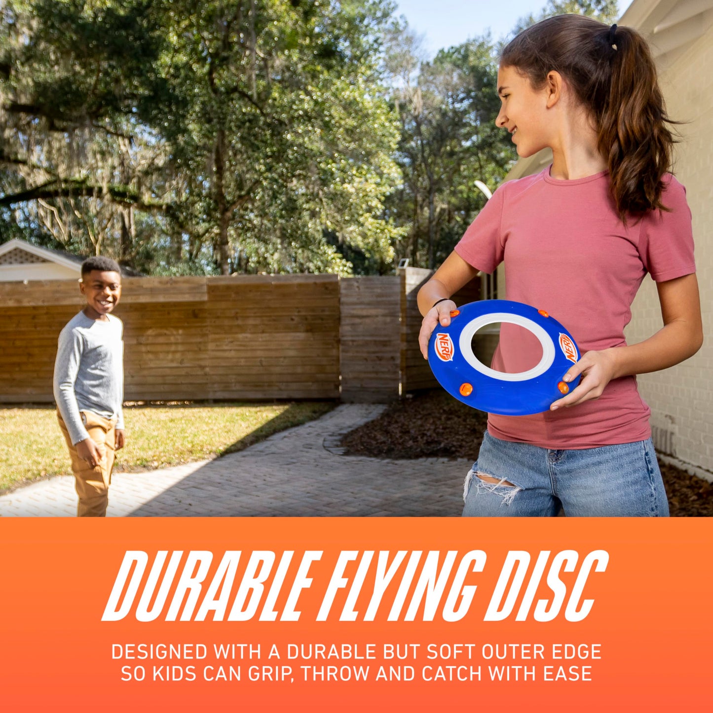 Nerf Kids Soft Flying Disc - Sonic Slinger Indoor + Outdoor Flying Disc Toy for Kids - 11" Inch - Super Lightweight Construction for Indoor + Outdoor Use - Howls When Thrown