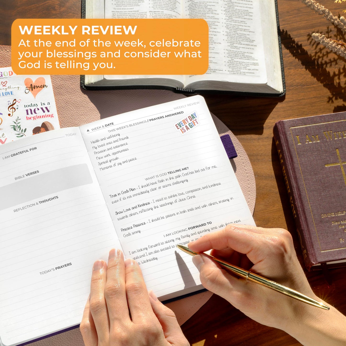 Clever Fox Prayer Journal – Daily Devotional & Gratitude Notebook – Religious Planner & Gods Book – Faith Based Gifts & Accessories (Purple)