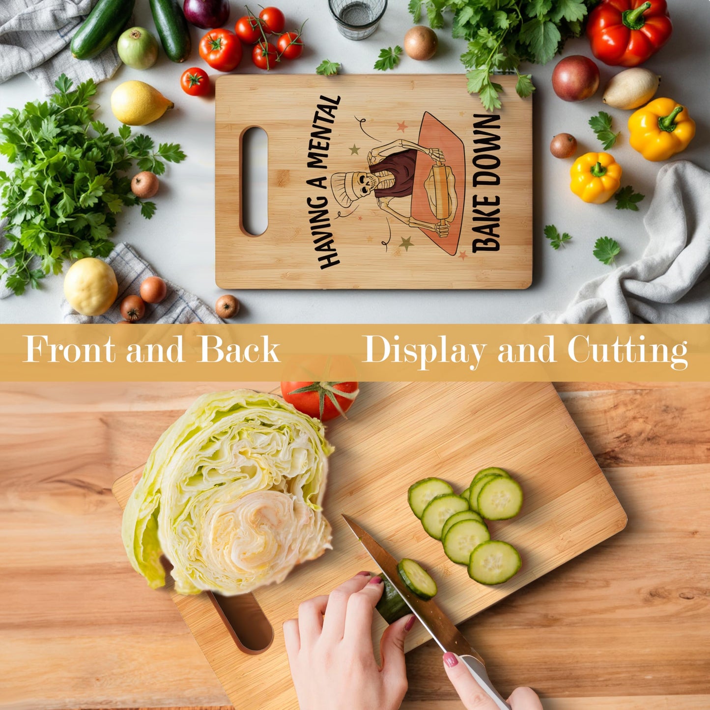 WNAGT Funny Cutting Board Kitchen Decor, Gothic Kitchen Decor, Bamboo Cutting Boards For Kitchen, Decorative Chopping Boards For Kitchen