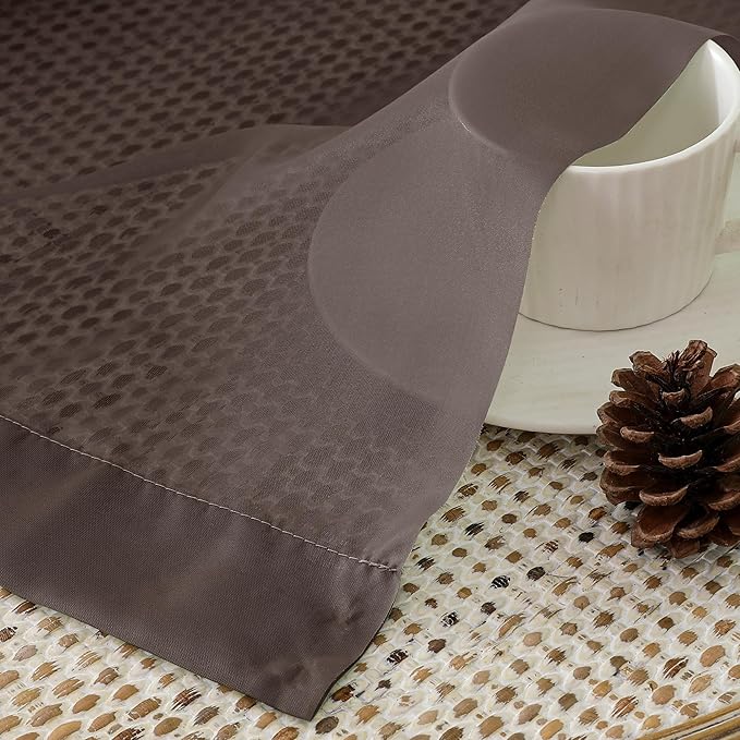 OVZME Chocolate Brown Sheer Curtains 84 Inches Long 2 Panels, Light Filtering Sheer Curtains for Living Room Bedroom, Rod Pocket Sheer Brown Drapes Window Treatments, Each 42Wx84L