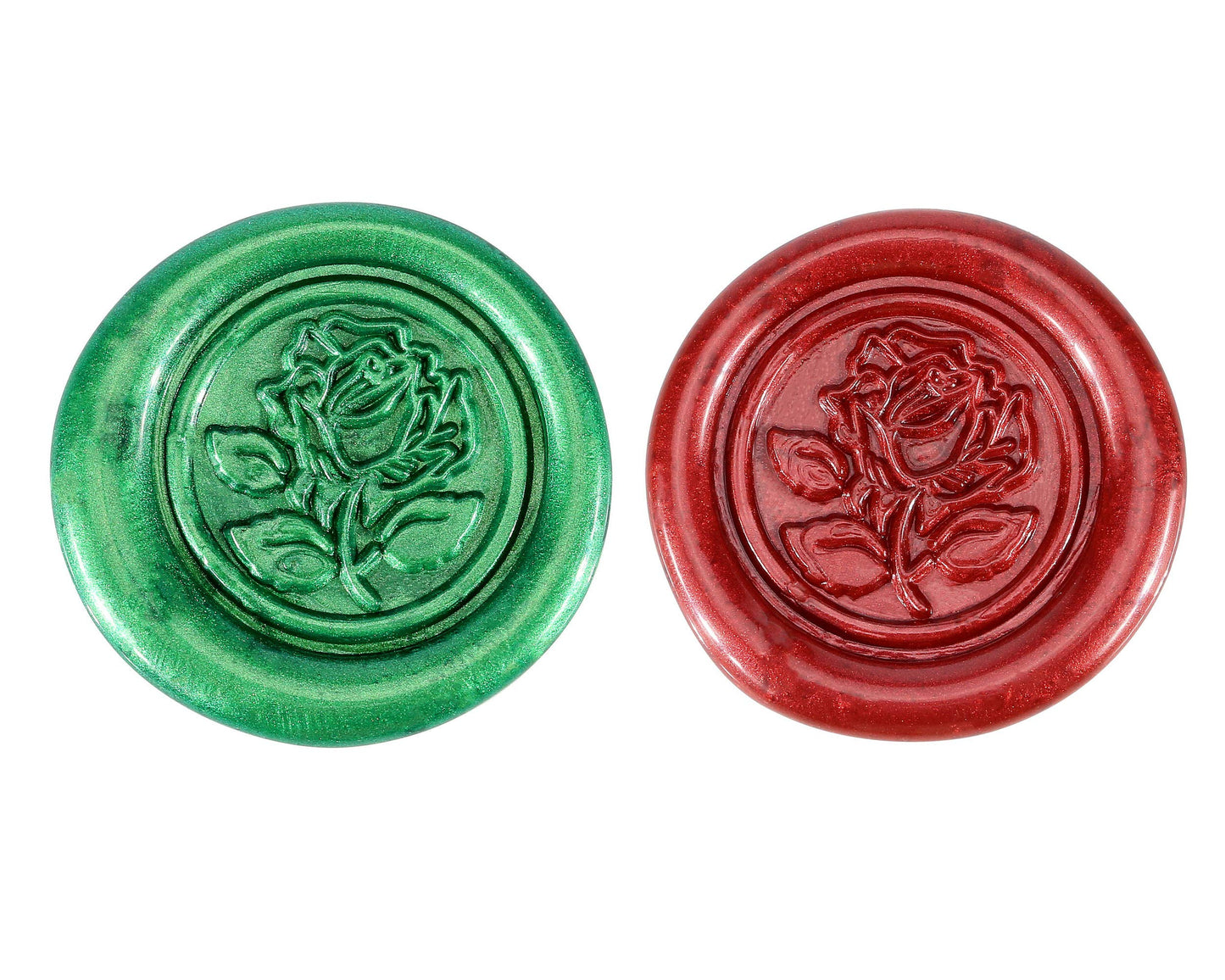 Yoption 12 Pcs Sealing Wax Sticks with Wicks, Antique Metallic Green Red Totem Fire Manuscript Seal Wax for Wax Seal Stamp (Metallic Green+Metallic Red)