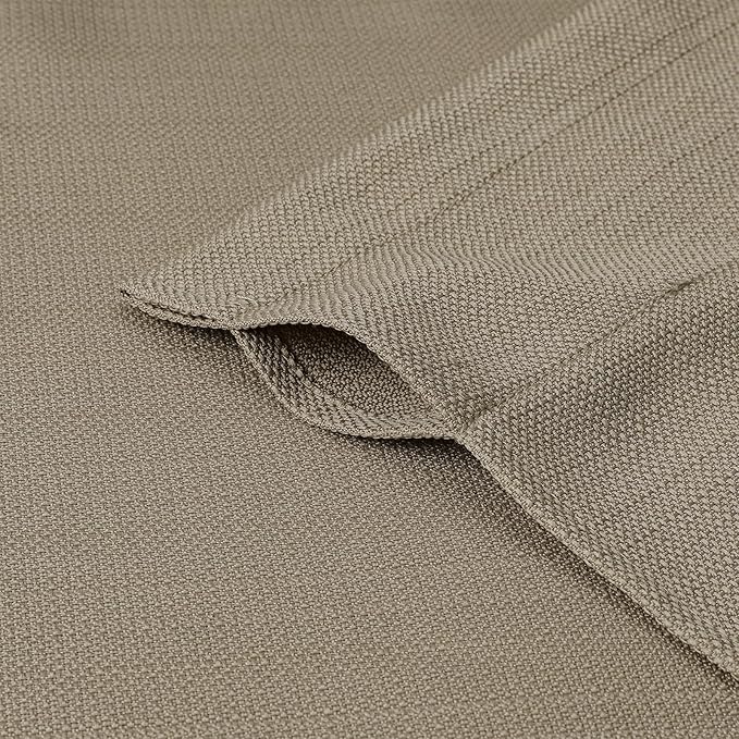 Chyhomenyc Camel Kitchen Curtains 24 Inch Length, Faux Linen Textured Light Filtering Short Window Curtains for Bathroom Basement, Each 30x24 Inch