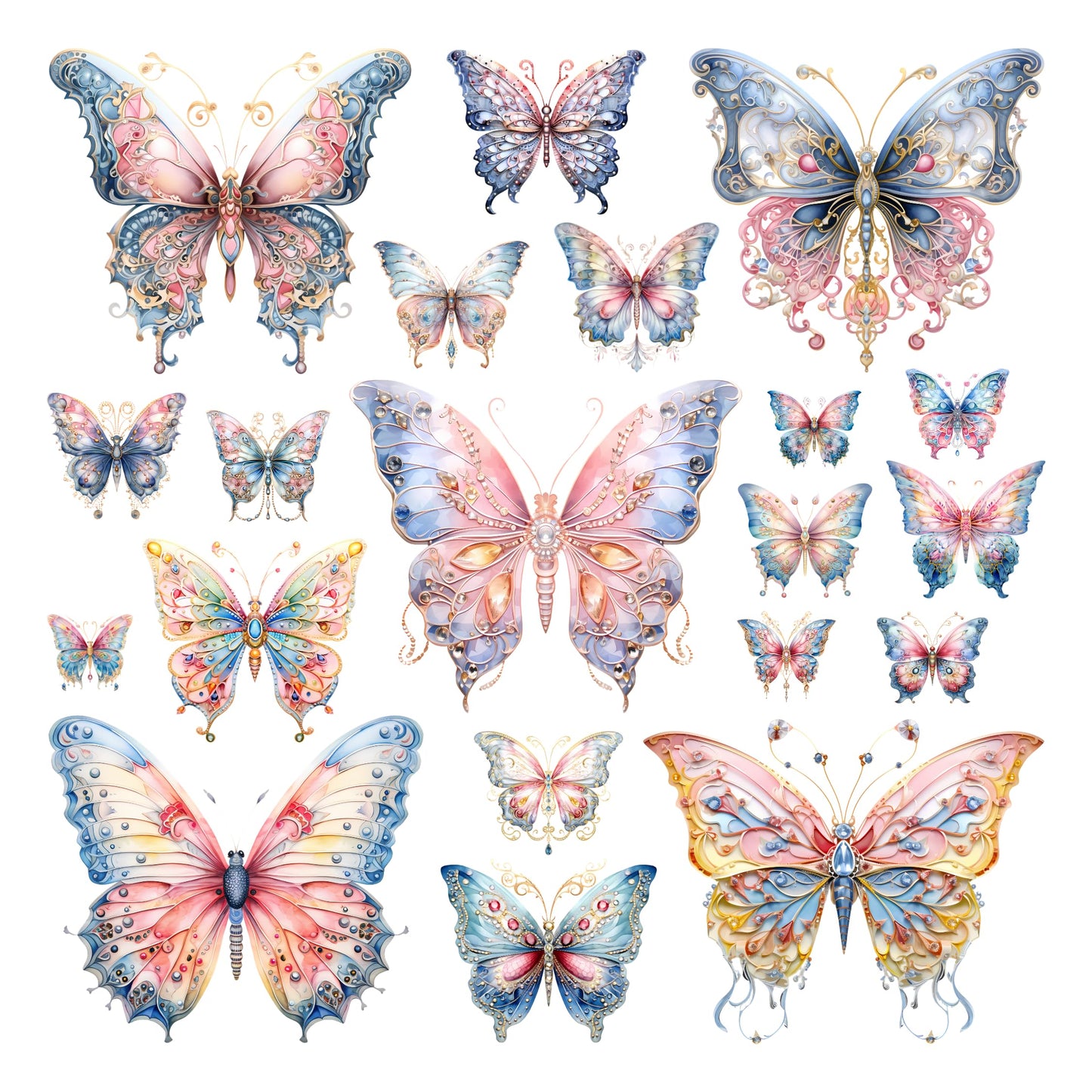 XERE 400 Pcs Butterflies Flora and Fauna Scrapbook Stickers Set for Scrapbooking and Journaling Notebooks, Junk Journal Supplies, Sketchbook, Bookmark Making, Planner Sticker