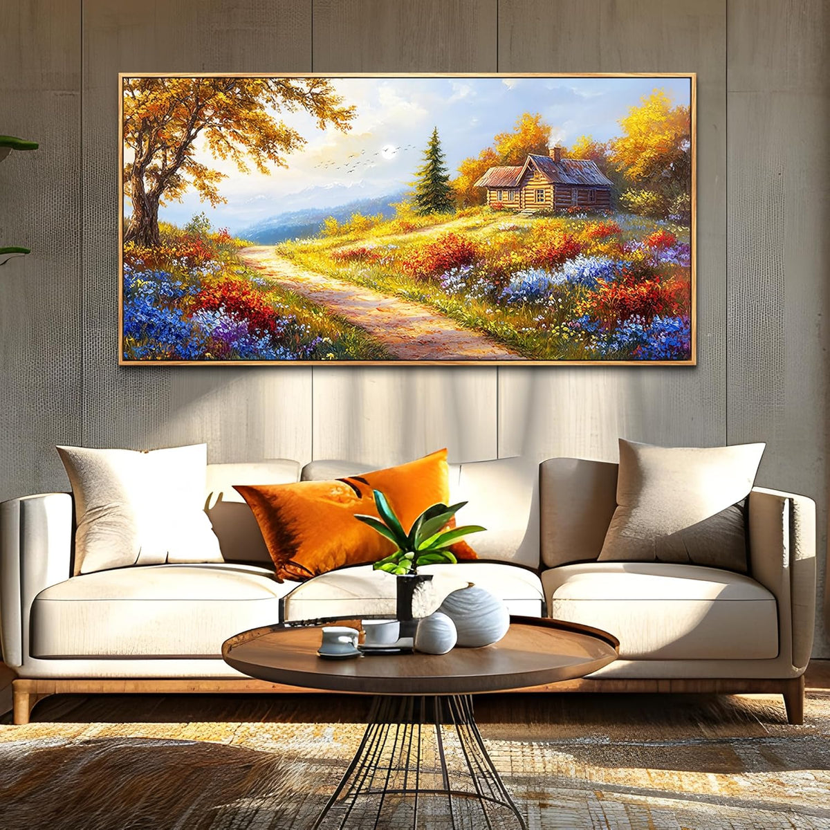 KELIYUAN Large Wall Art For Living Room Framed Canvas Wall Decor For Office Decorations For Bedroom Landscape Painting Pictures Prints Artworks Restaurant Kitchen Mural Modern Home Decor 20"X40"