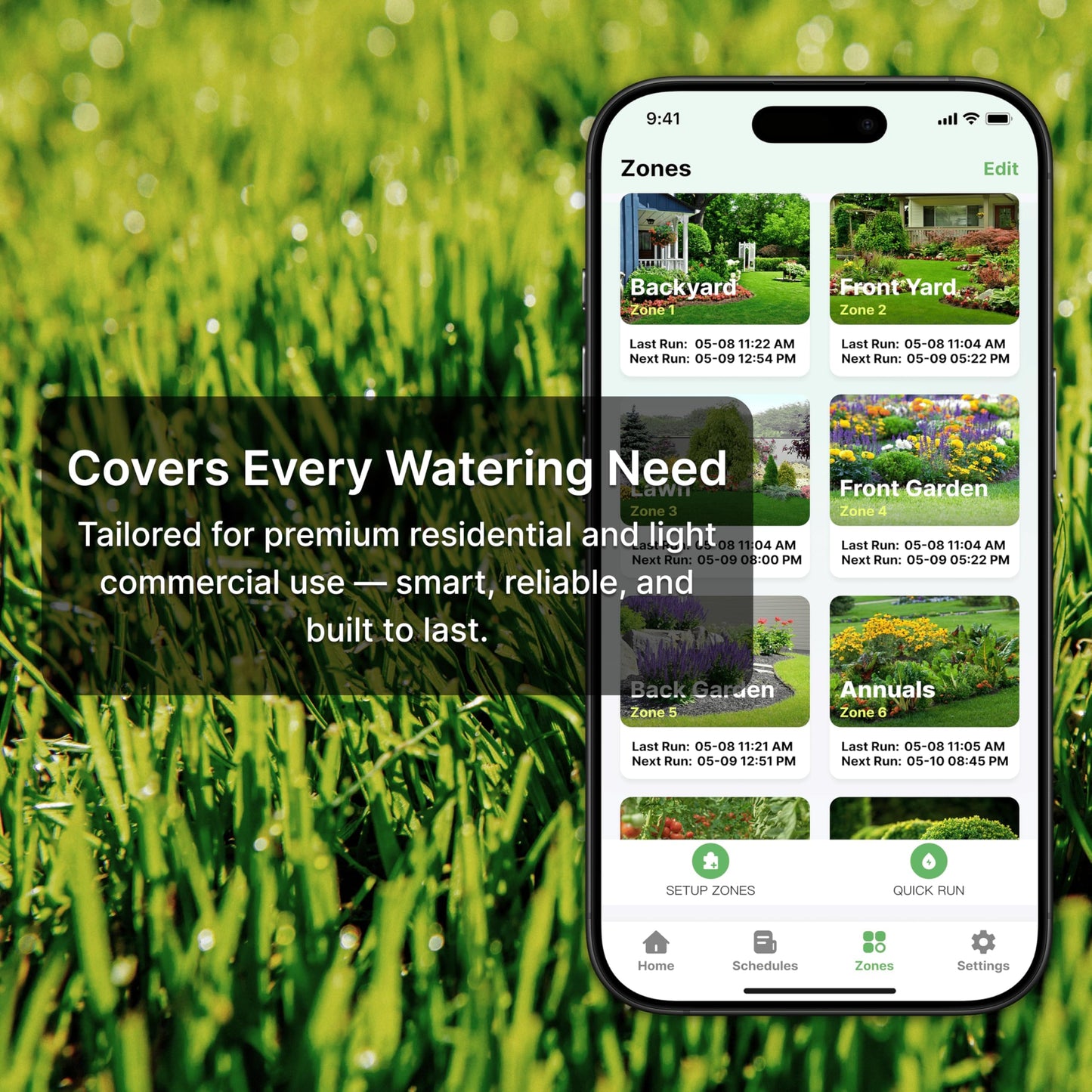 Indoor/Outdoor Smart Sprinkler Controller, ET Automatic Watering Irrigation Controller,2.4GHz WiFi, Ultra Water Saving via Rain/Freeze/Wind/Saturation Skip, App Remote Control & Fault Alerts