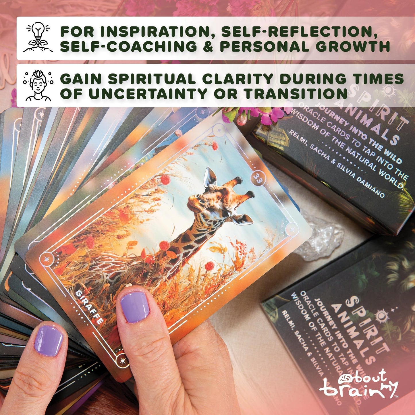 About my Brain Spirit Animals Oracle Deck | Edition 2 | 96 Oracle Cards and Pocket Guidebook | Journey Into The Wild | Complement Your Tarot Card Practice