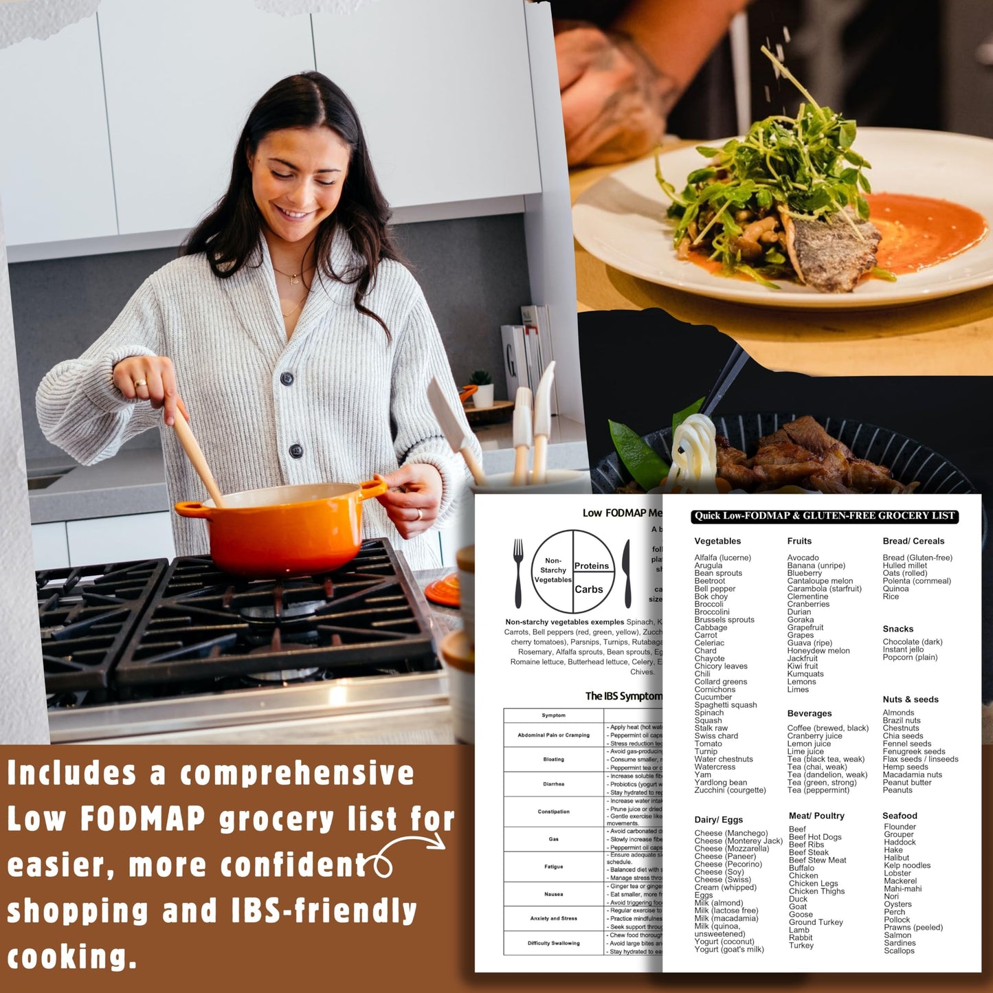 Fodlist Fodmap Chart. Low Fodmap Food list Chart for Grocery & Nutrition that Supports Gut Health, IBS Relief, and Enhances the Elimination Diet. Pamphlet, Laminated, 8"x11"