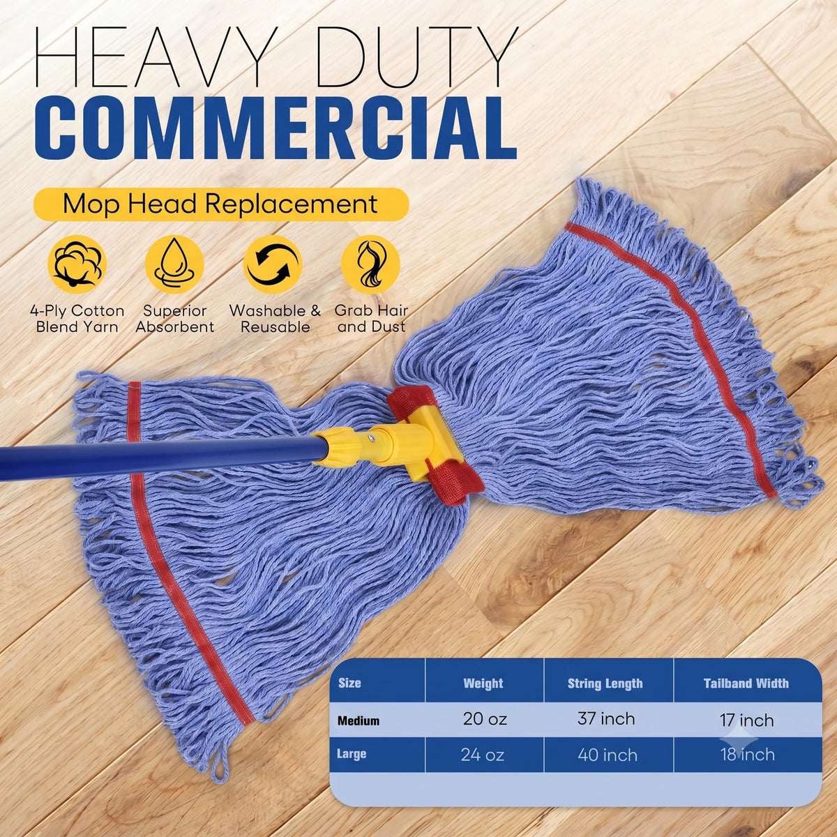 Matthew Cleaning Commercial Mop Head Replacement (6 Count)