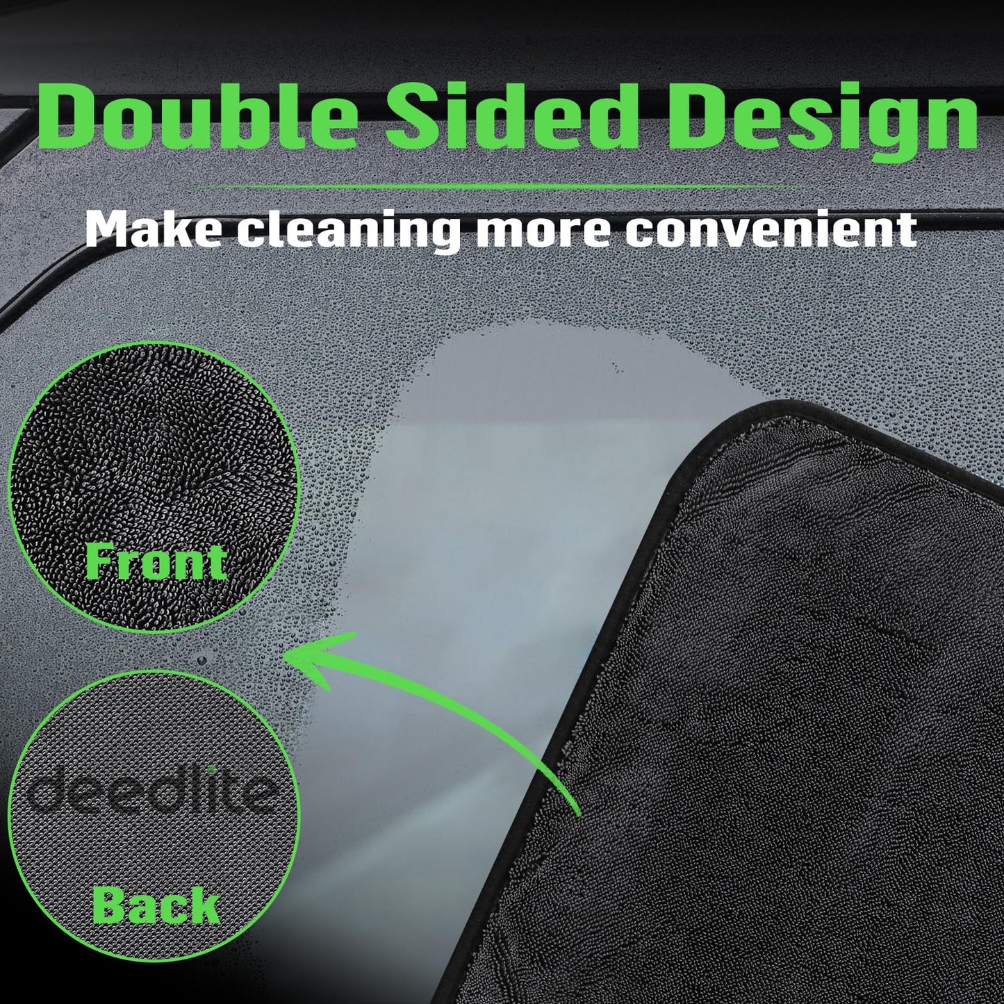Deedlite Bath Wipes Shower Cleaning Cloths, Premium Car Drying Towel | Ultra Absorbent Twisted-Loop Design| Microfiber Towel for Car, Shower Cabin, Household