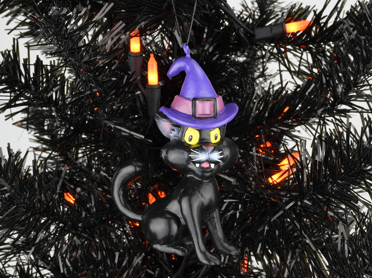 Tree Buddees Black Cat with Witches Hat Halloween Ornament