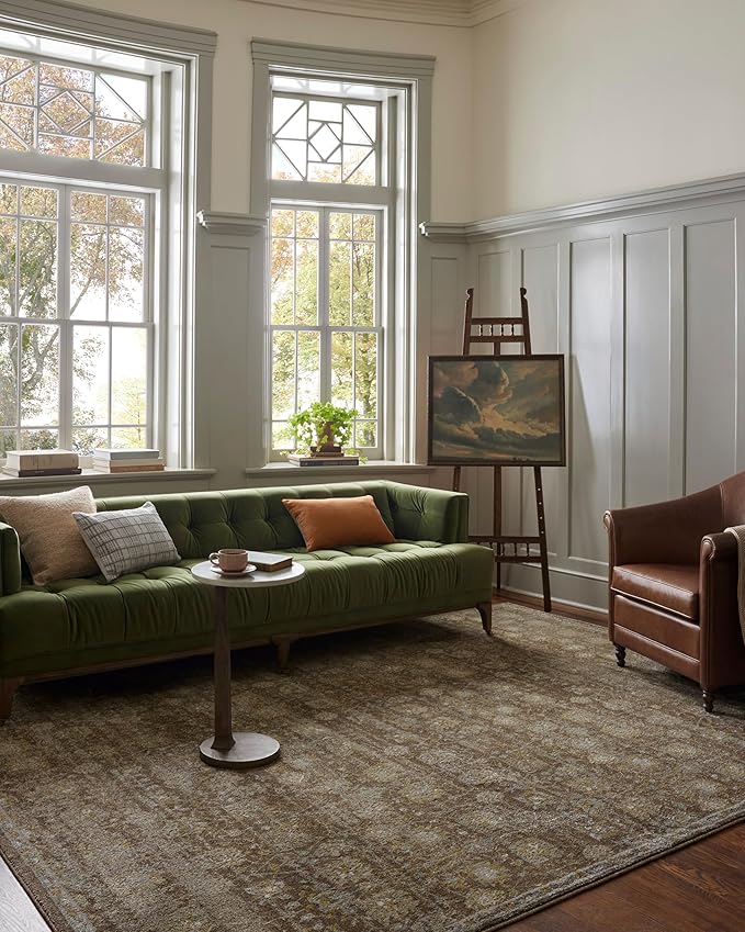 Loloi Magnolia Home by Joanna Gaines Mona Collection MOA-03 BARK/Natural 7'-6" x 7'-6" Round Area Rug