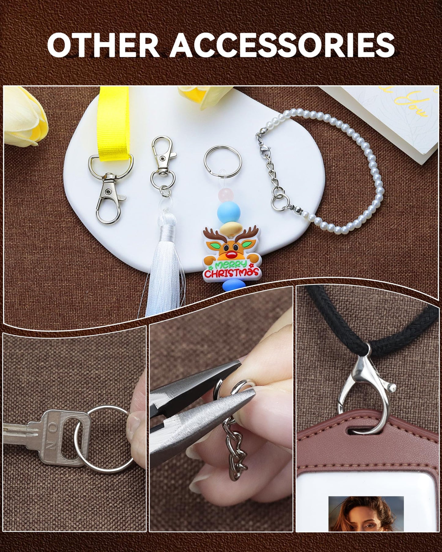 325PCS FIVEIZERO Keychain Making Kit - Keychain Clip with Key Ring, Lobster Claw Clasp, Swivel Snap Hook, Jumprings & Extender Chain for Crafts, DIY Projects & Purse Making Supplies