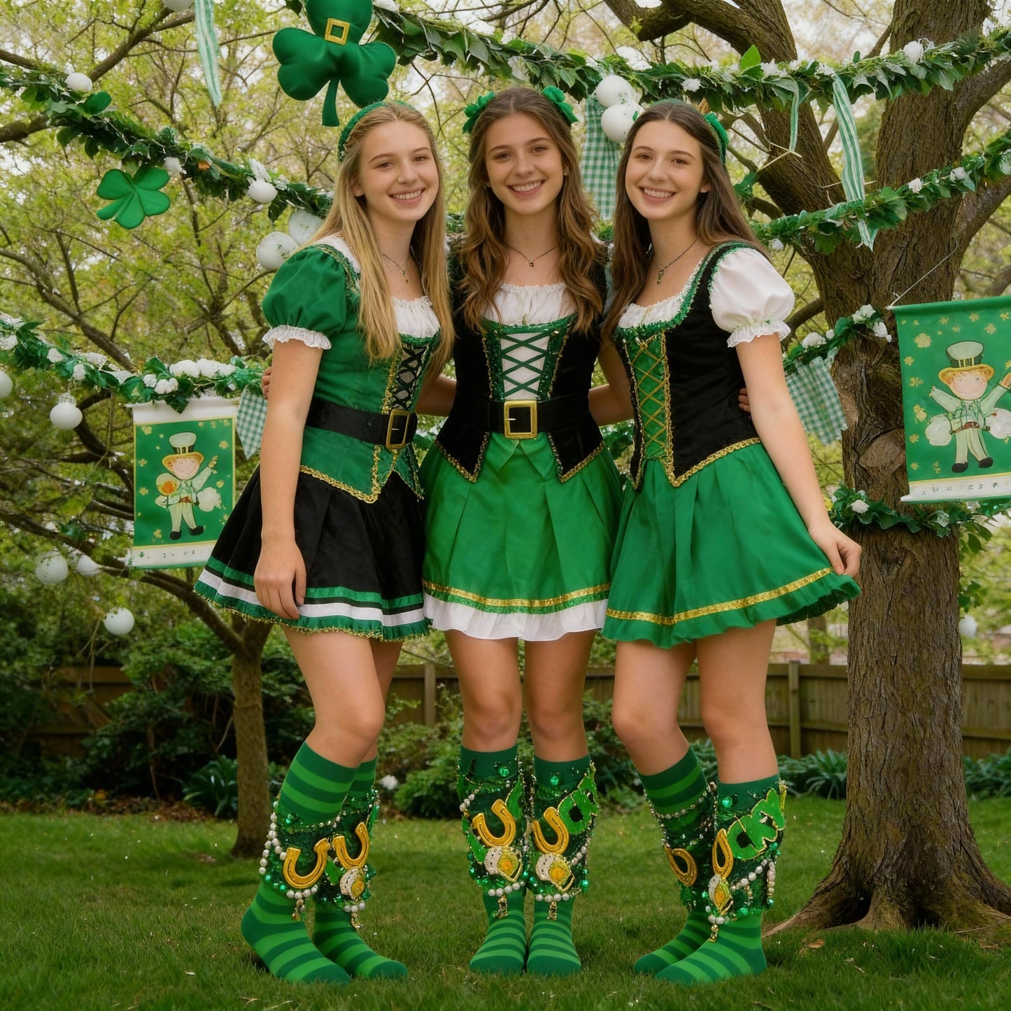 Chicingyou 40 Pcs St. Patrick's Sock and Charms Kit for Women Include 2 Pairs DIY Irish Socks 38 St. Patricks Charms Accessories Jewelry Decor Irish Chenille Patches Brooch Green Shamrock Patrick Gift