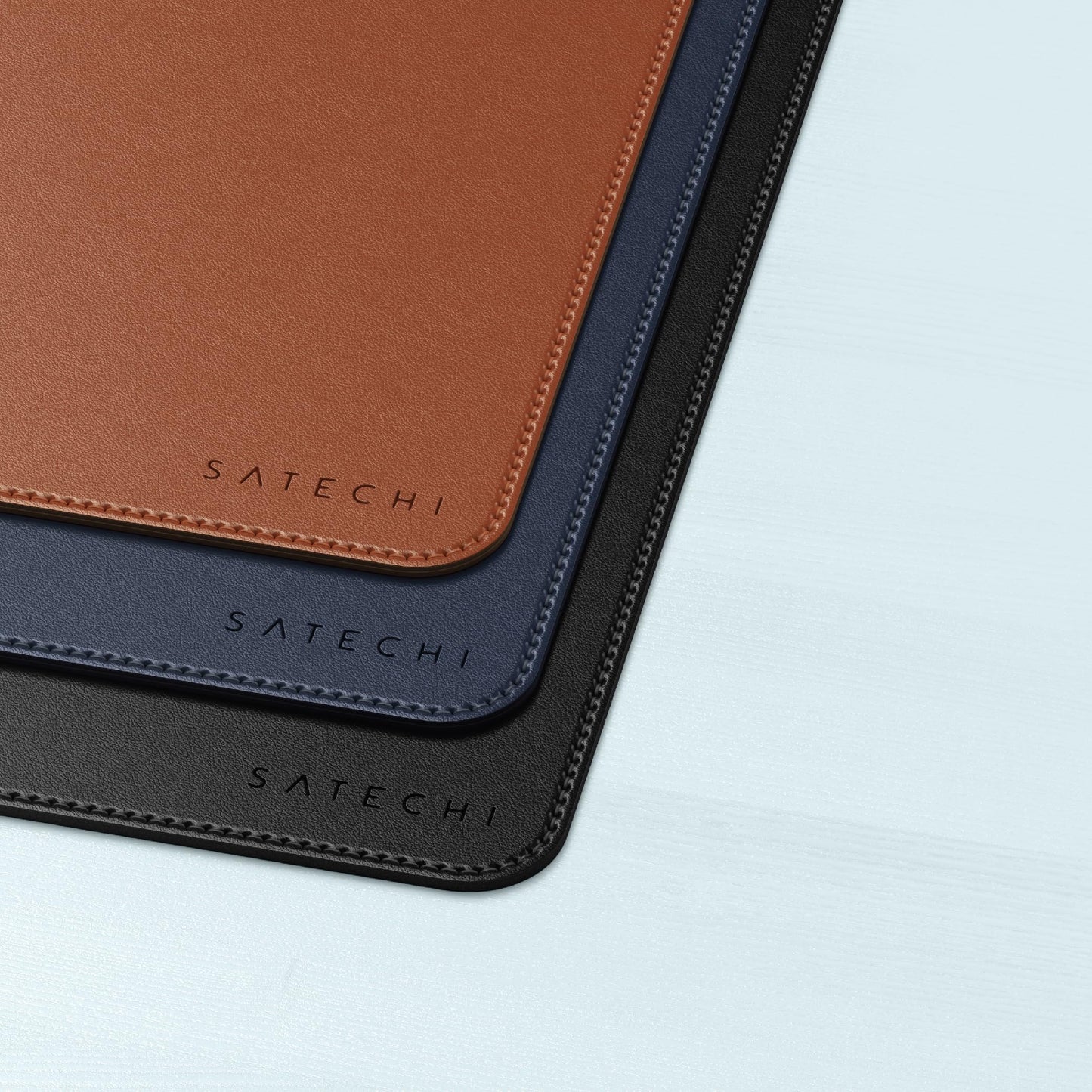 Satechi Vegan Leather Desk Mat, Large Mouse Pad Scratch and Water Resistant, Easy to Clean, Desk Pad for Office and Home, 26.8” x 12.4” x 0.1” - Brown