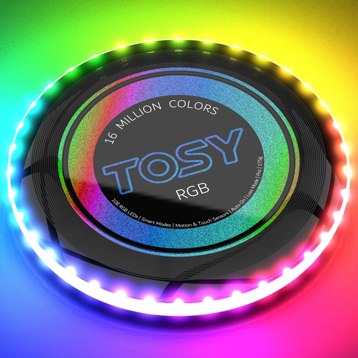 TOSY Bundle of 2 - Flying Disc 108 LEDs - RGB Black + RGB White
