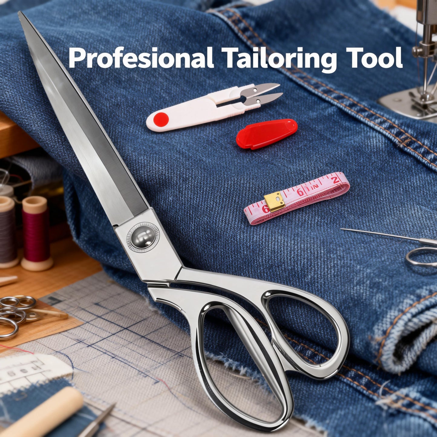 Duolemeng 10.5 Inch Heavy Duty Fabric Scissors, Professional Sharp Stainless Steel Sewing Shears with Ergonomic Grip for Tailors, Dressmakers Artists Ideal for Cutting Leather Craft embroidery