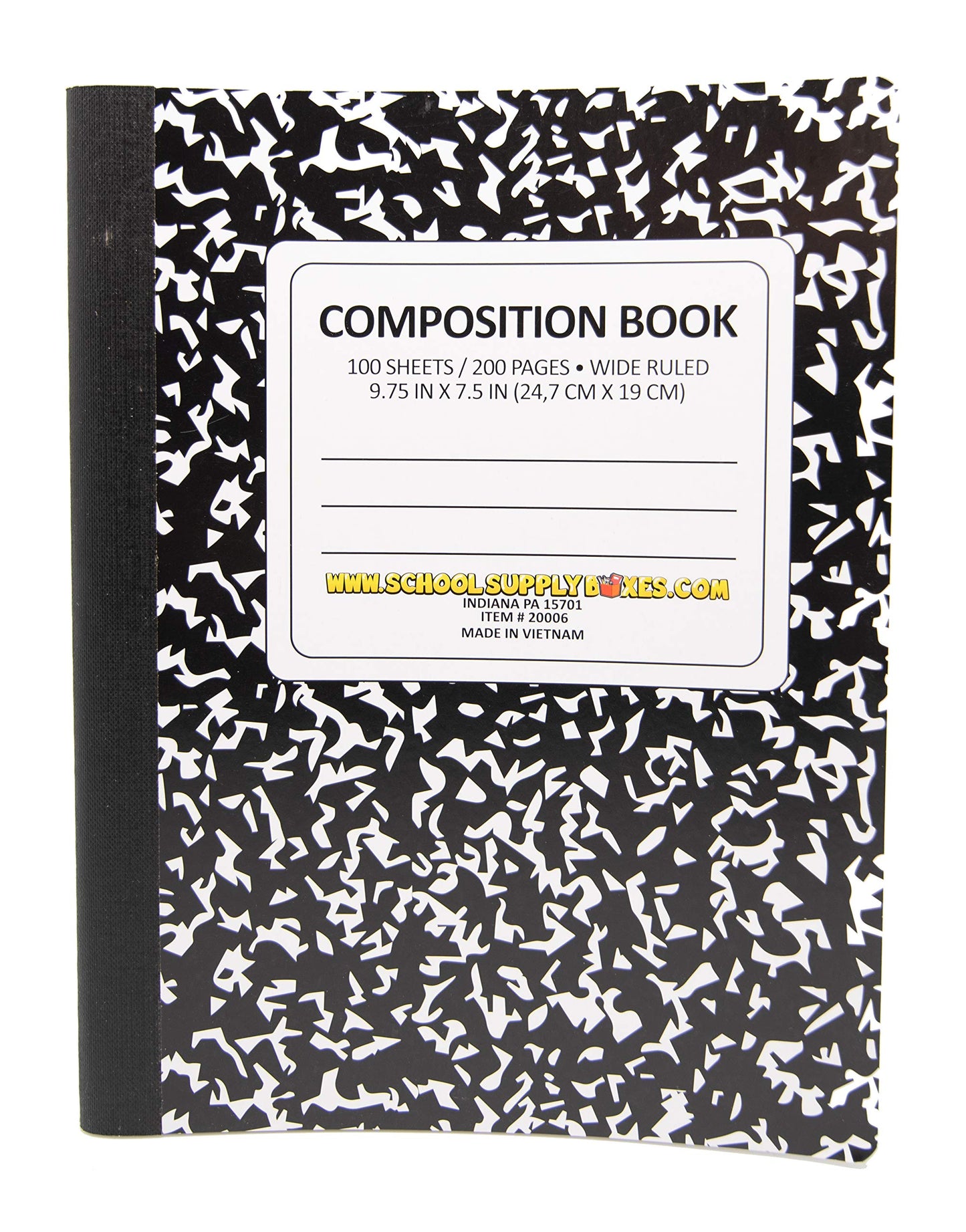 100 Sheet Composition Notebooks - School Supply Boxes - 5 Wide Ruled Writing Notebooks - 1 Black, 1 Red, 1 Green, 1 Blue, and 1 Yellow (Wide Ruled)